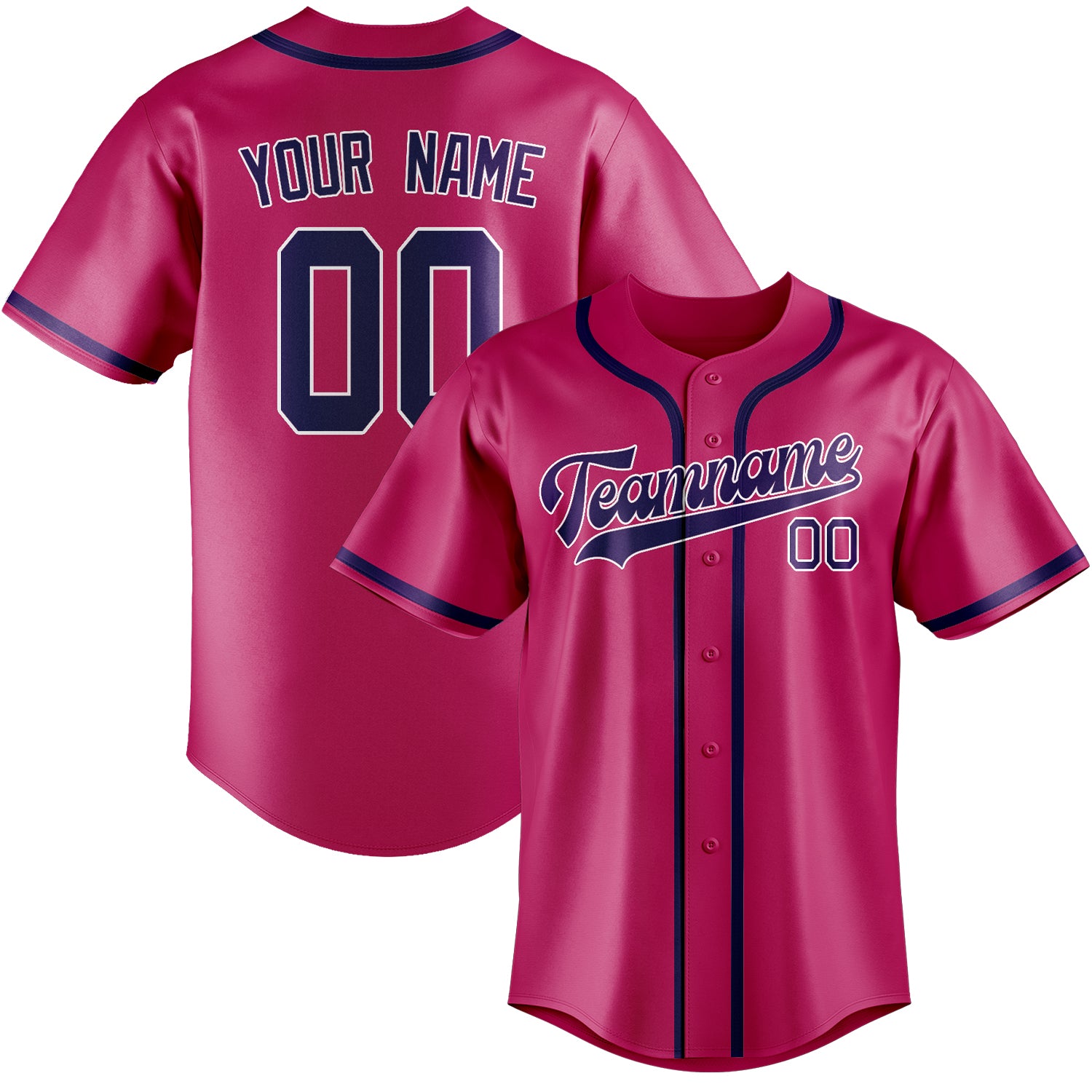 Benutzerdefiniertes Professionelles Rosarot Lila Baseballtrikot