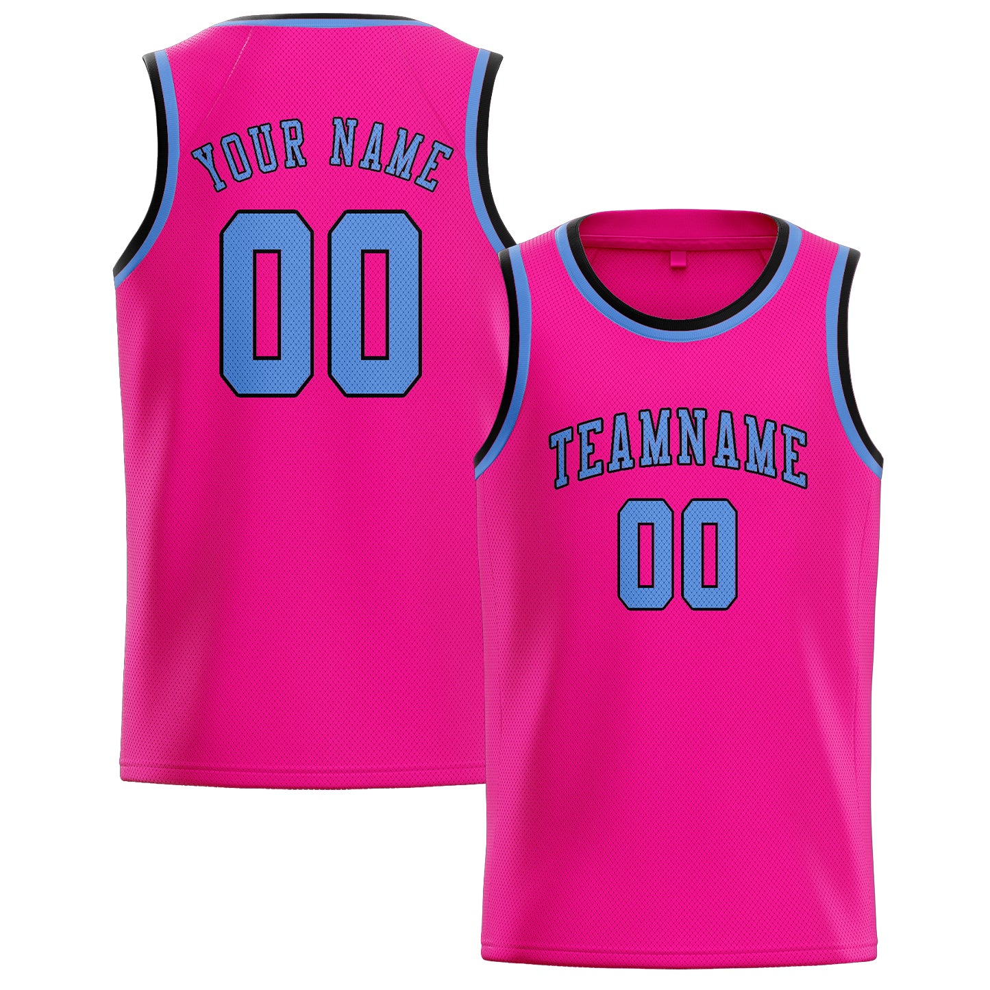 Benutzerdefiniertes Professionelles Rosarot Hellblau Basketballtrikot