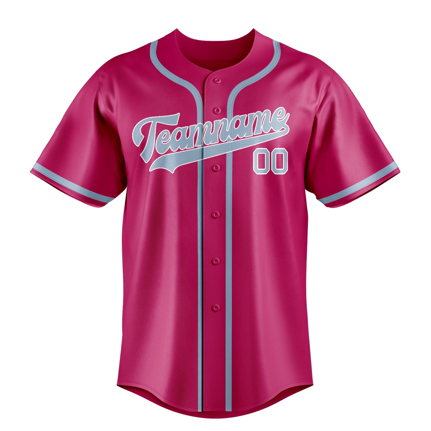 Benutzerdefiniertes Professionelles Rosarot Hellblau Baseballtrikot