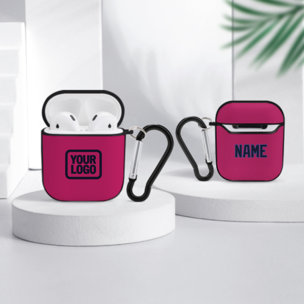 Maßgeschneidertes Rosarot Stahlblau AirPods-Hülle