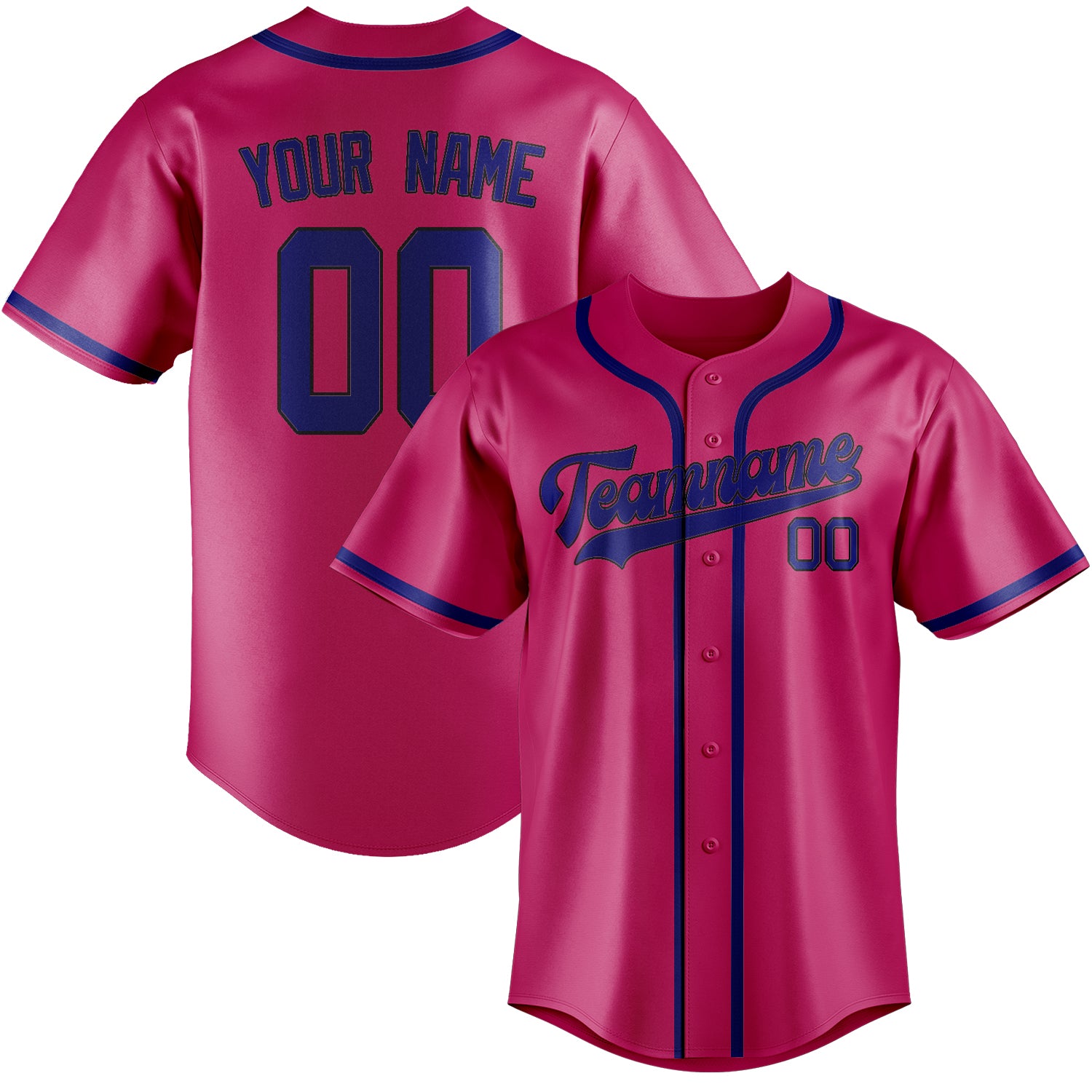 Benutzerdefiniertes Professionelles Rosarot Himmelblau Baseballtrikot