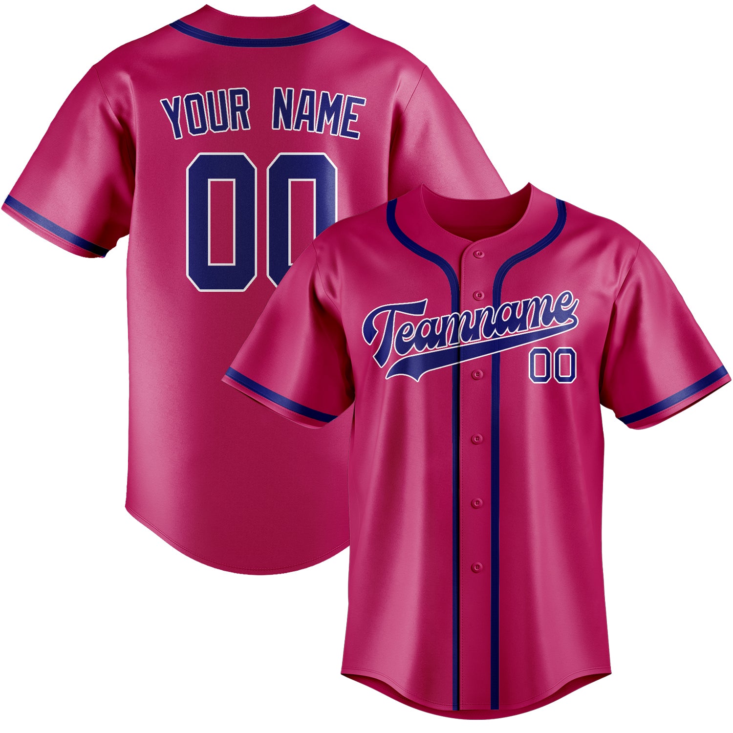 Benutzerdefiniertes Professionelles Rosarot Himmelblau Baseballtrikot