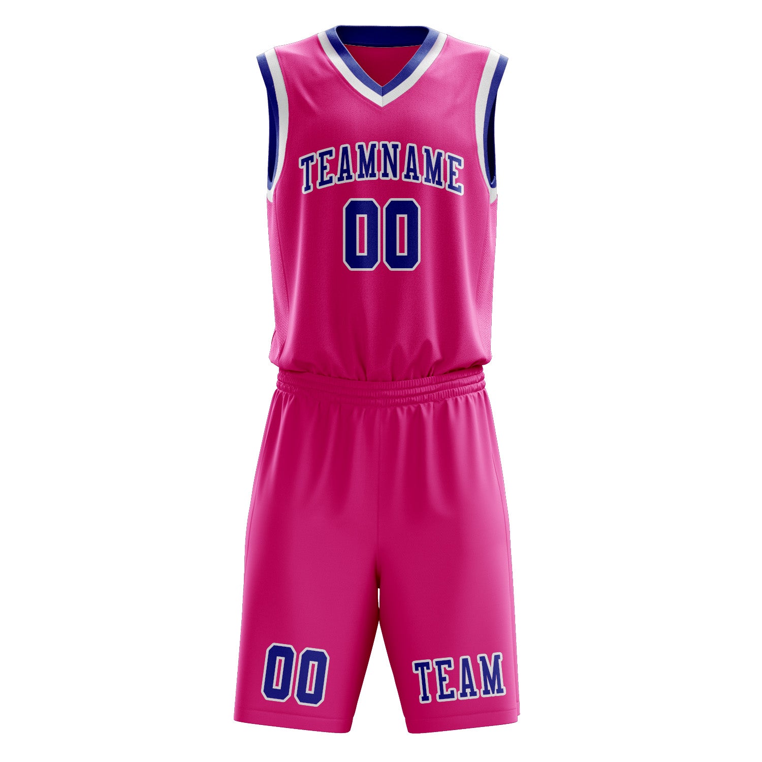 Benutzerdefiniertes Professionelles Rosarot Himmelblau Basketballtrikot-Set