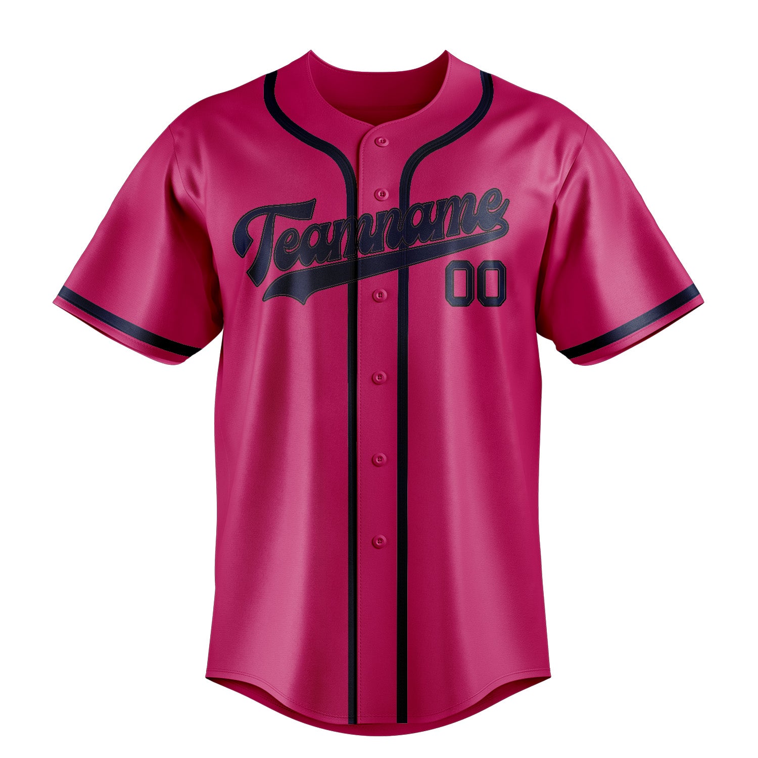Benutzerdefiniertes Professionelles Rosarot Marineblau Baseballtrikot