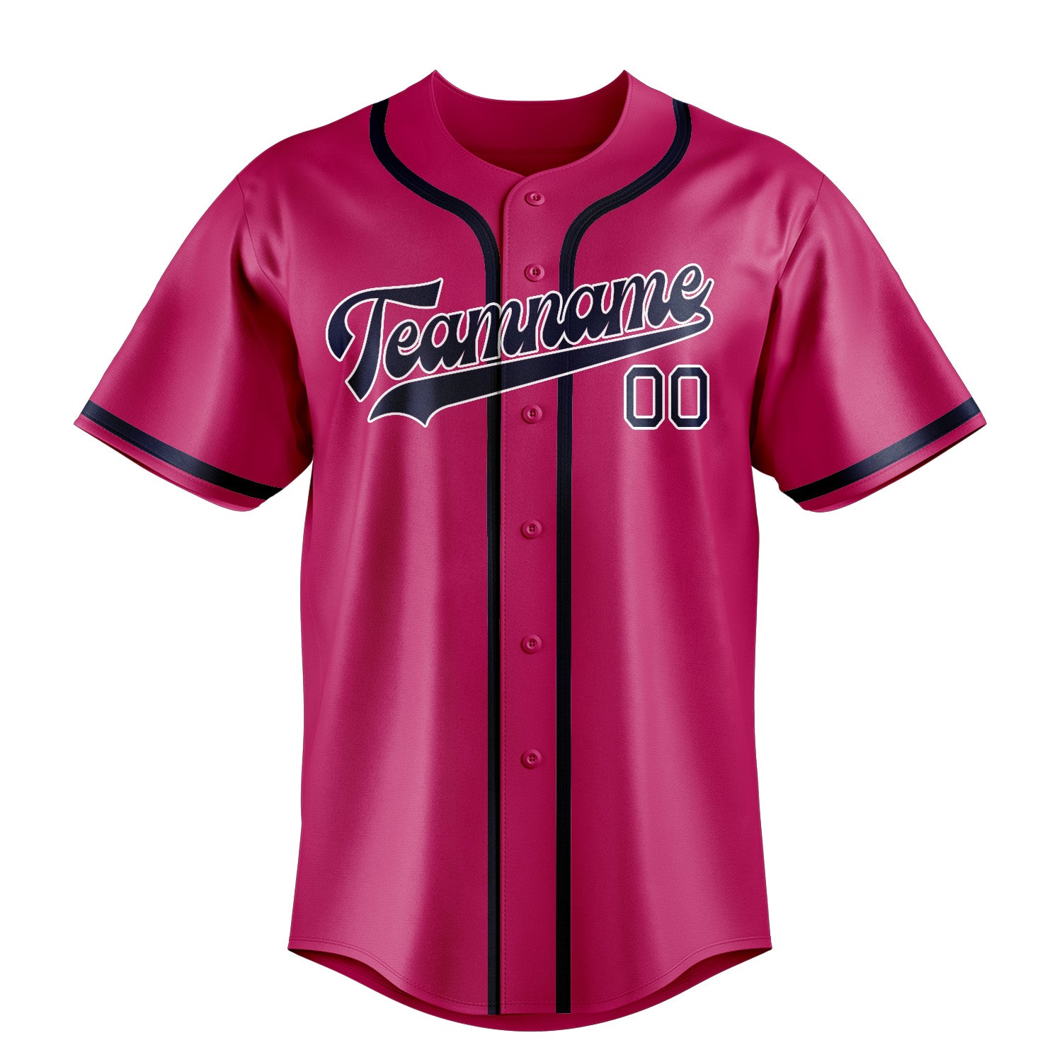 Benutzerdefiniertes Professionelles Rosarot Marineblau Baseballtrikot