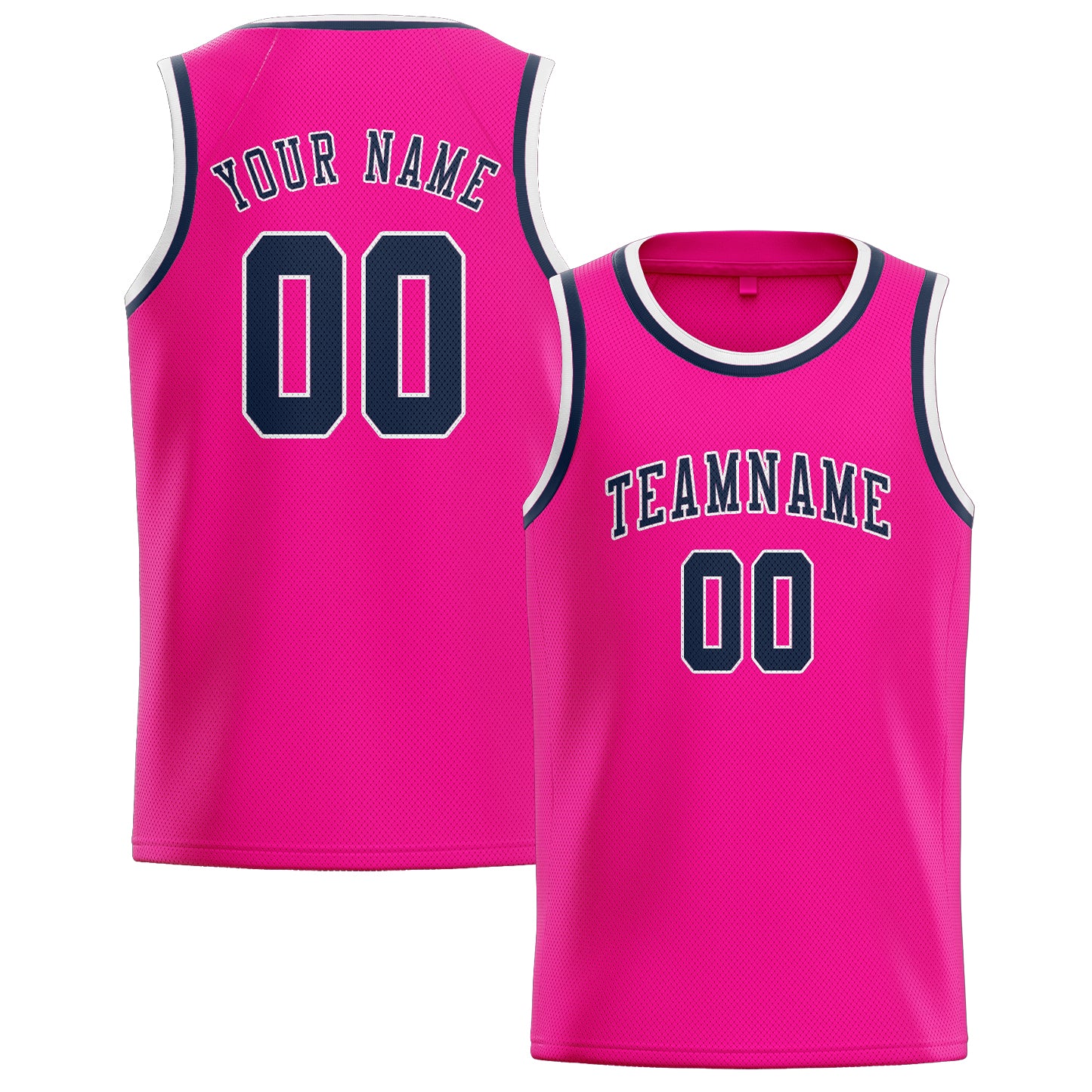 Benutzerdefiniertes Professionelles Rosarot Marineblau Basketballtrikot