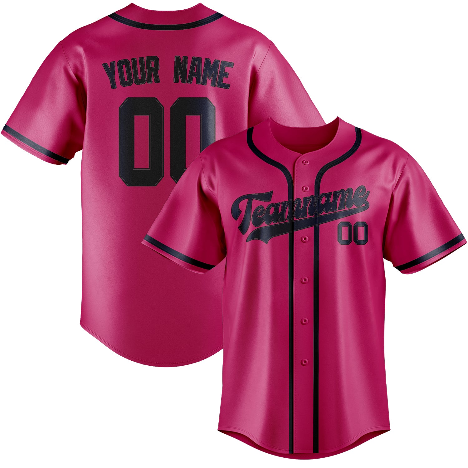Benutzerdefiniertes Professionelles Rosarot Stahlblau Baseballtrikot
