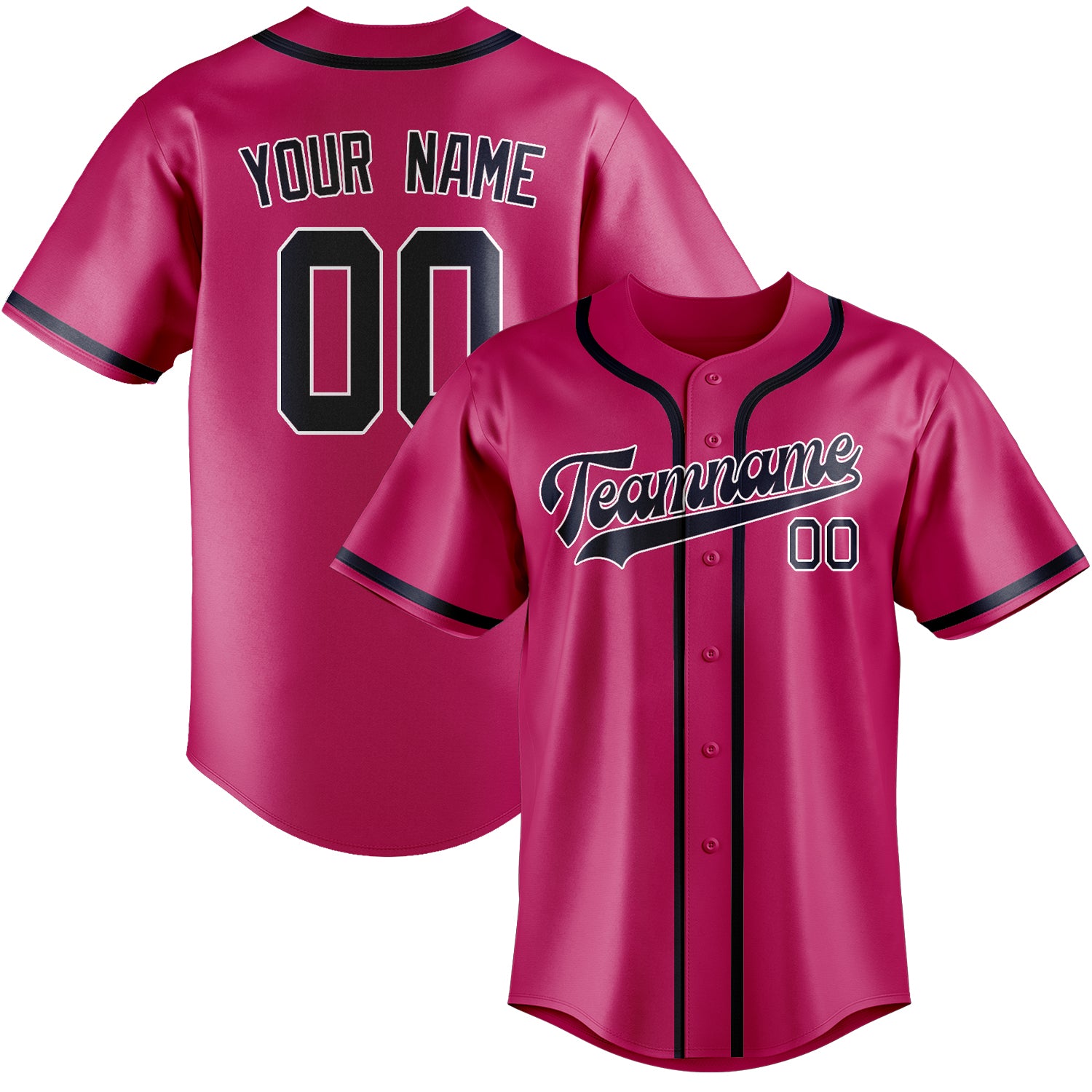 Benutzerdefiniertes Professionelles Rosarot Stahlblau Baseballtrikot