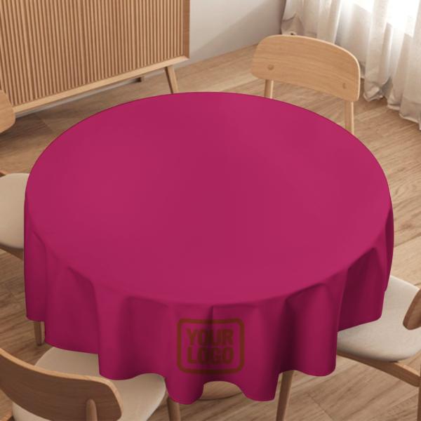 Maßgeschneidertes Rosarot Korallenrot Runde Tischdecke