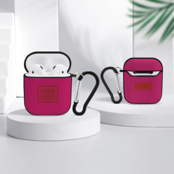 Maßgeschneidertes Rosarot Korallenrot AirPods-Hülle