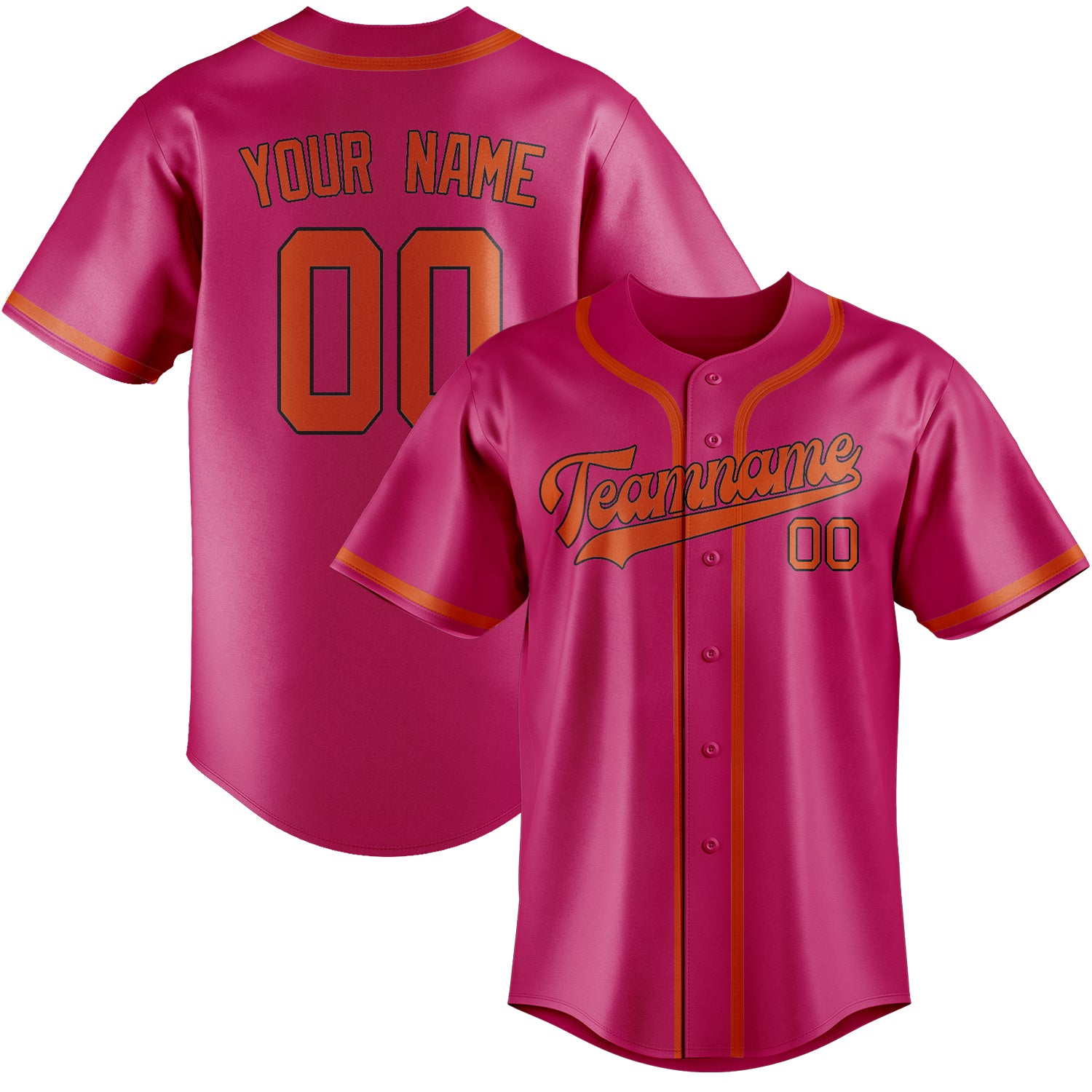 Benutzerdefiniertes Professionelles Rosarot Orangerot Baseballtrikot
