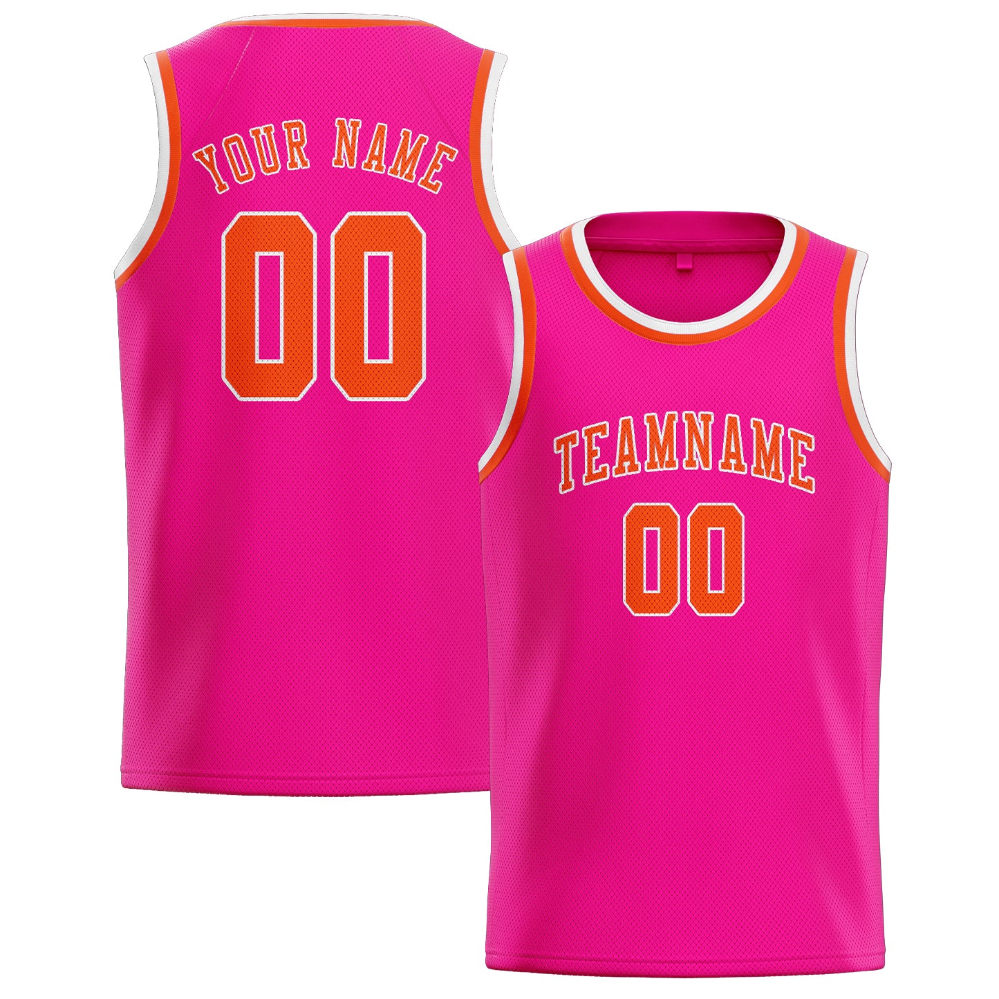 Benutzerdefiniertes Professionelles Rosarot Orangerot Basketballtrikot