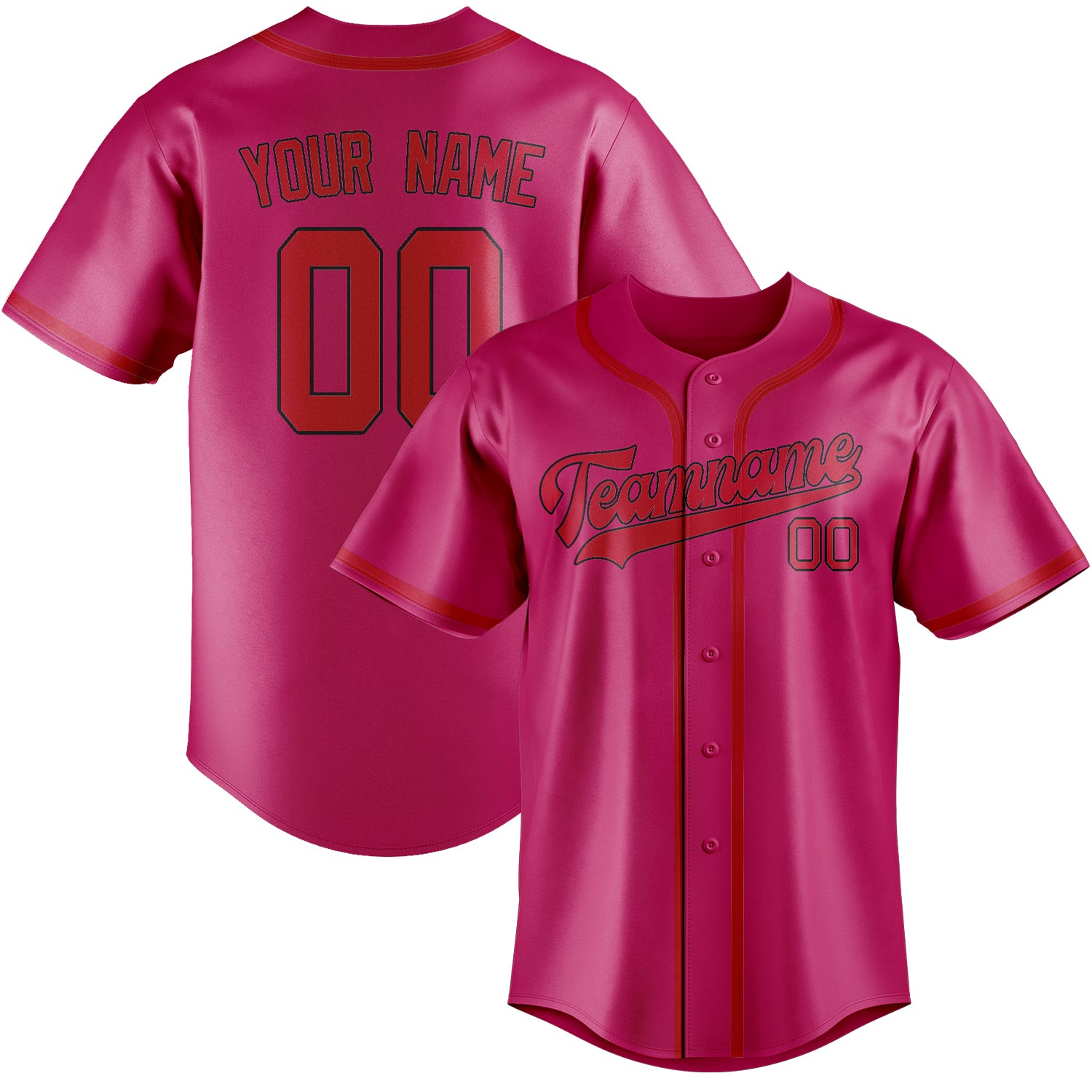 Benutzerdefiniertes Professionelles Rosarot Rot Baseballtrikot