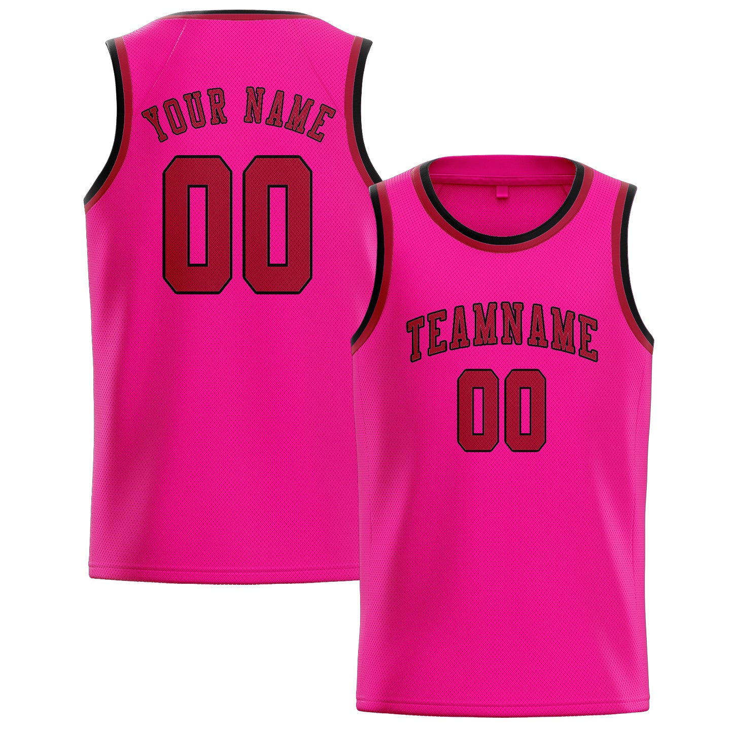 Benutzerdefiniertes Professionelles Rosarot Rot Basketballtrikot