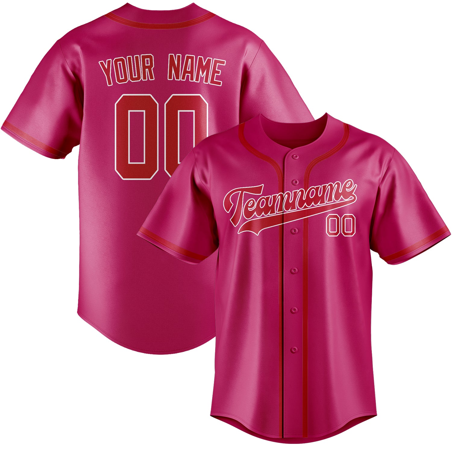 Benutzerdefiniertes Professionelles Rosarot Rot Baseballtrikot