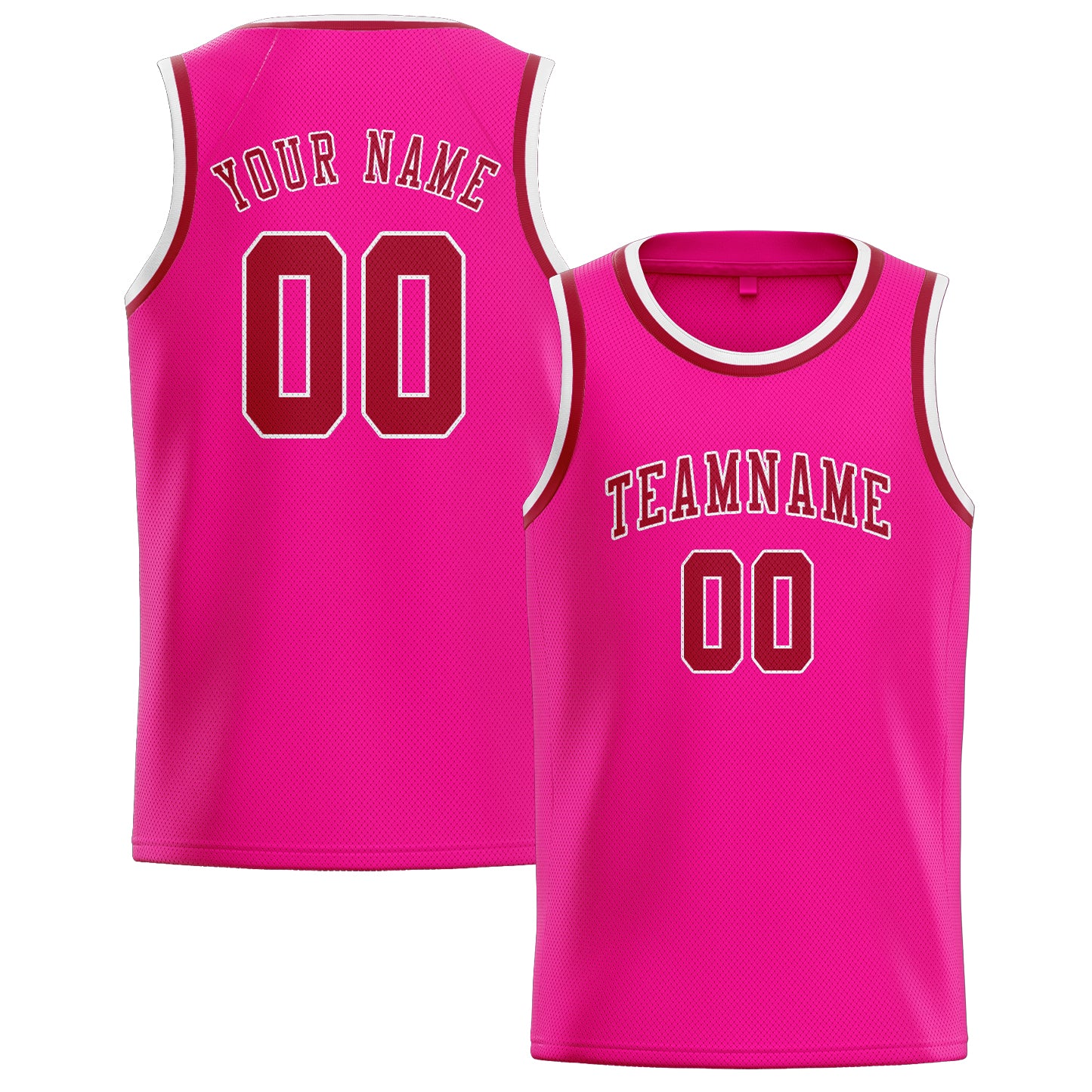 Benutzerdefiniertes Professionelles Rosarot Rot Basketballtrikot