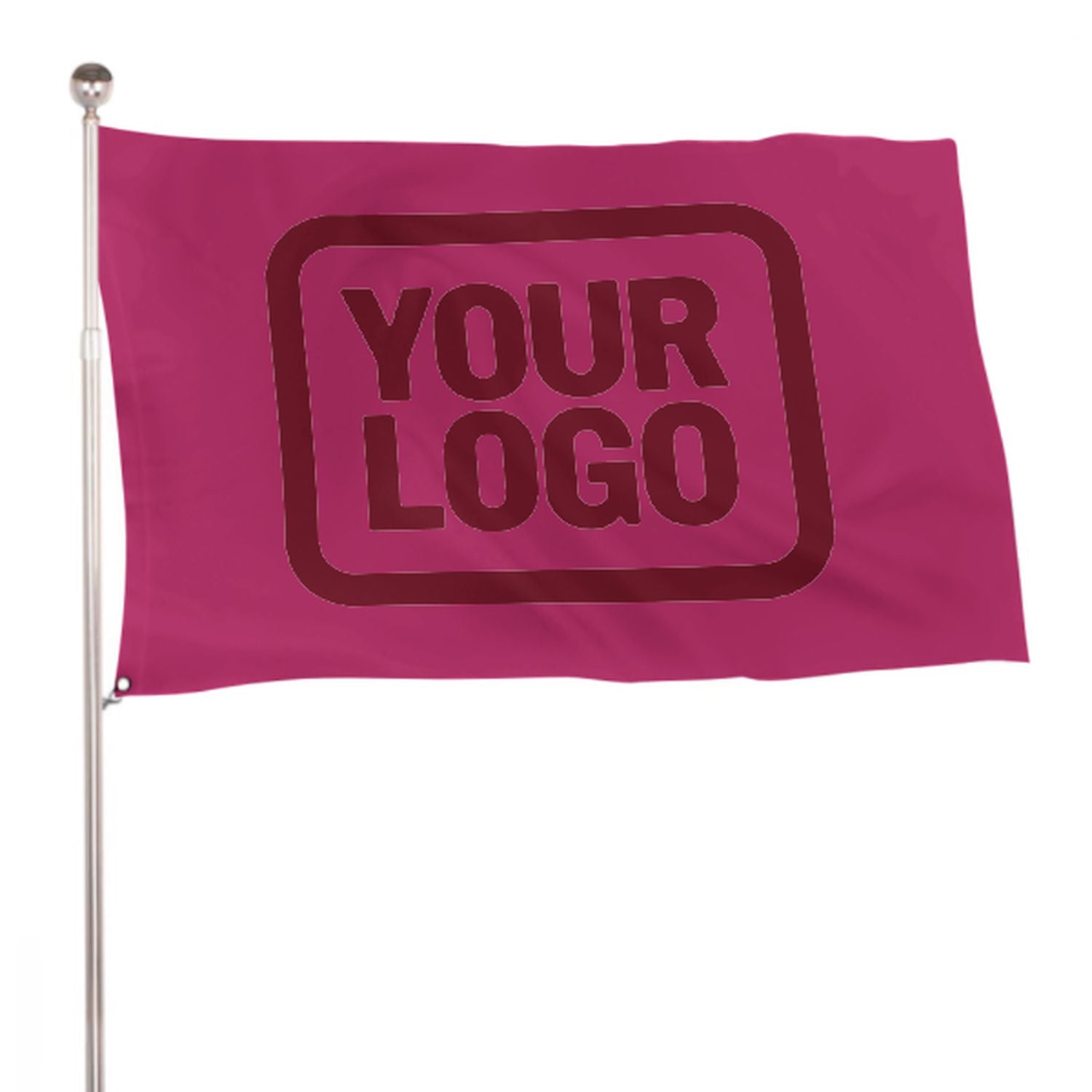 Maßgeschneidertes Rosarot Karmesinrot Flagge