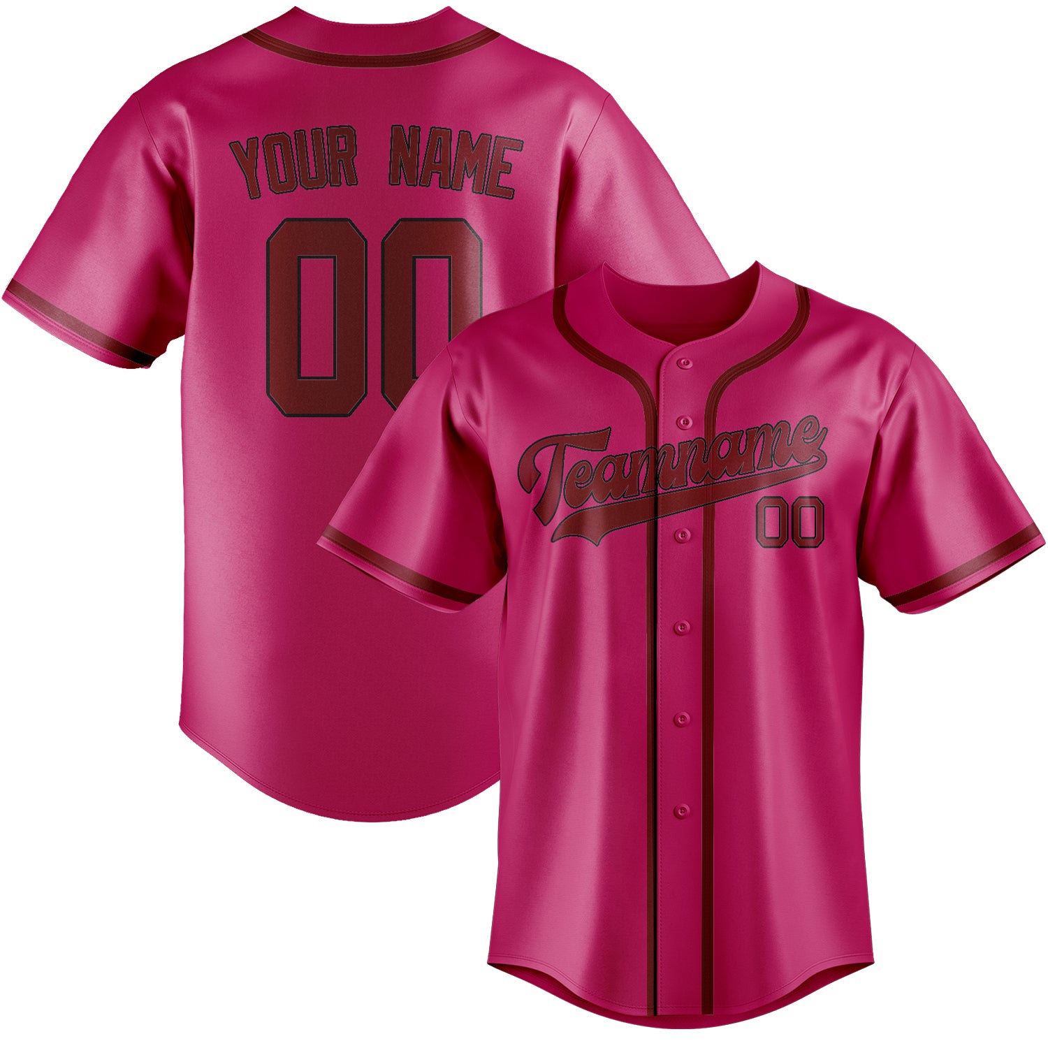 Benutzerdefiniertes Professionelles Rosarot Karmesinrot Baseballtrikot