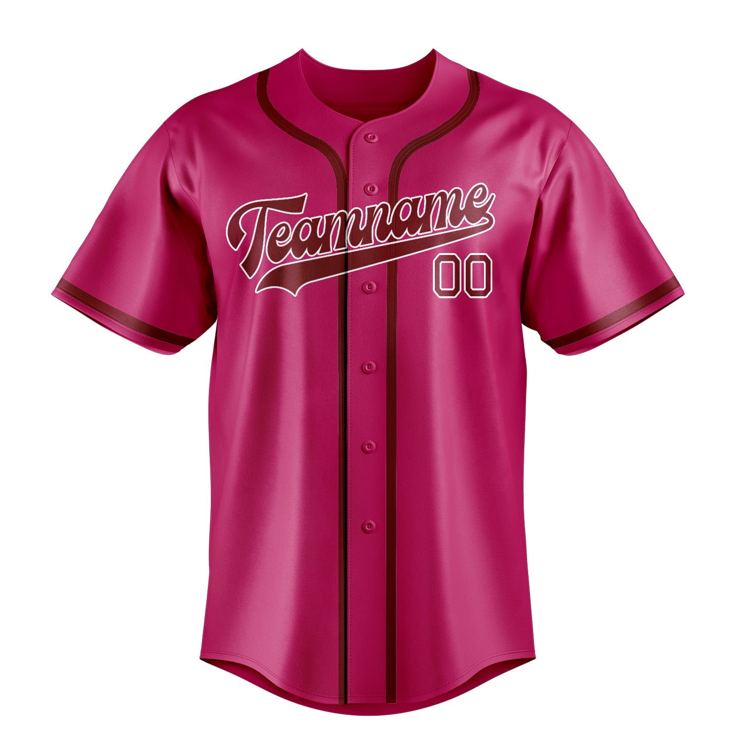 Benutzerdefiniertes Professionelles Rosarot Karmesinrot Baseballtrikot