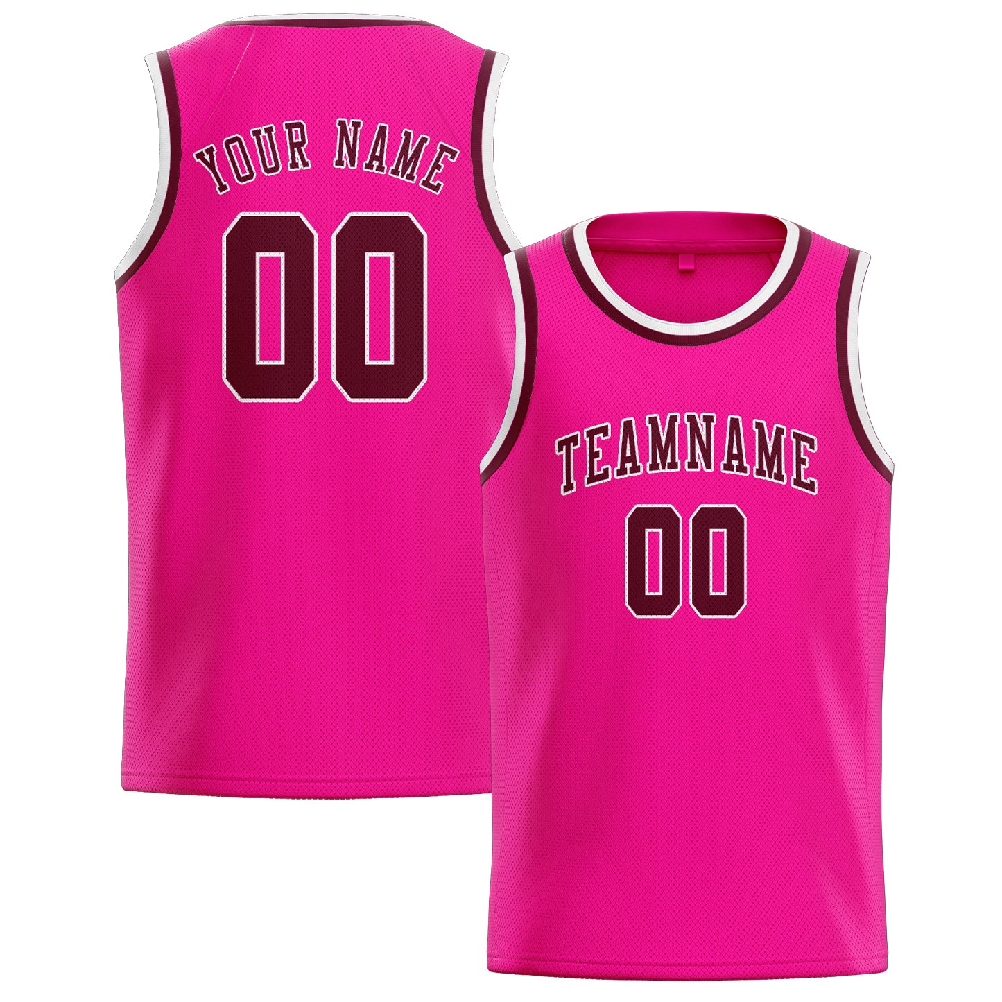 Benutzerdefiniertes Professionelles Rosarot Karmesinrot Basketballtrikot
