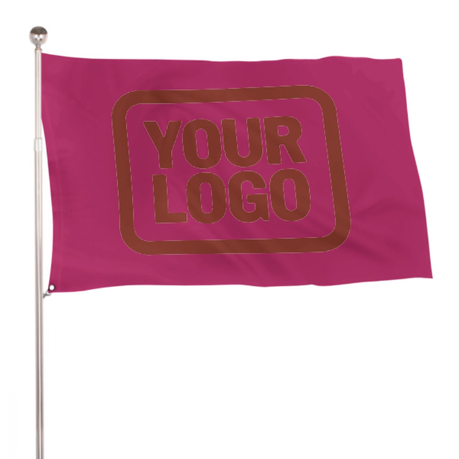 Maßgeschneidertes Rosarot Korallenrot Flagge
