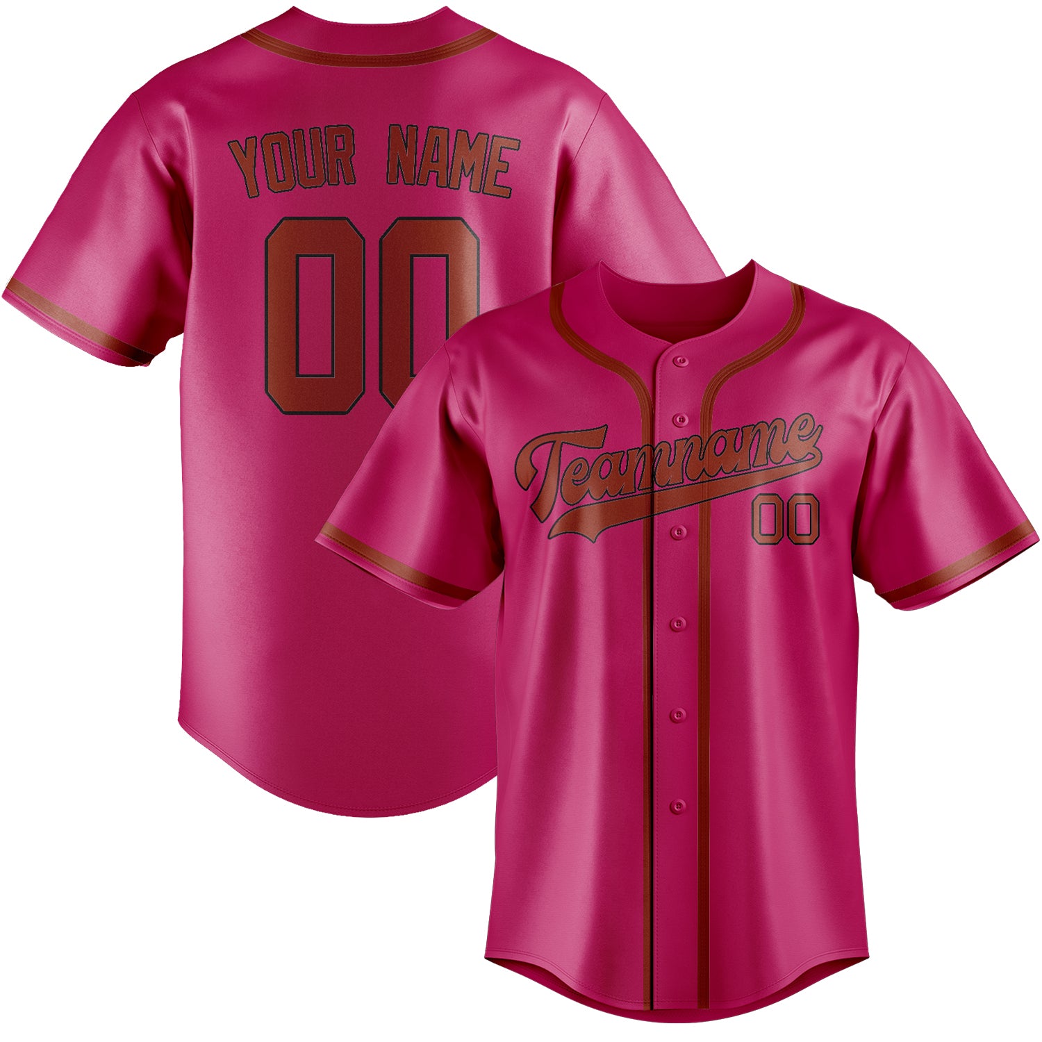 Benutzerdefiniertes Professionelles Rosarot Korallenrot Baseballtrikot