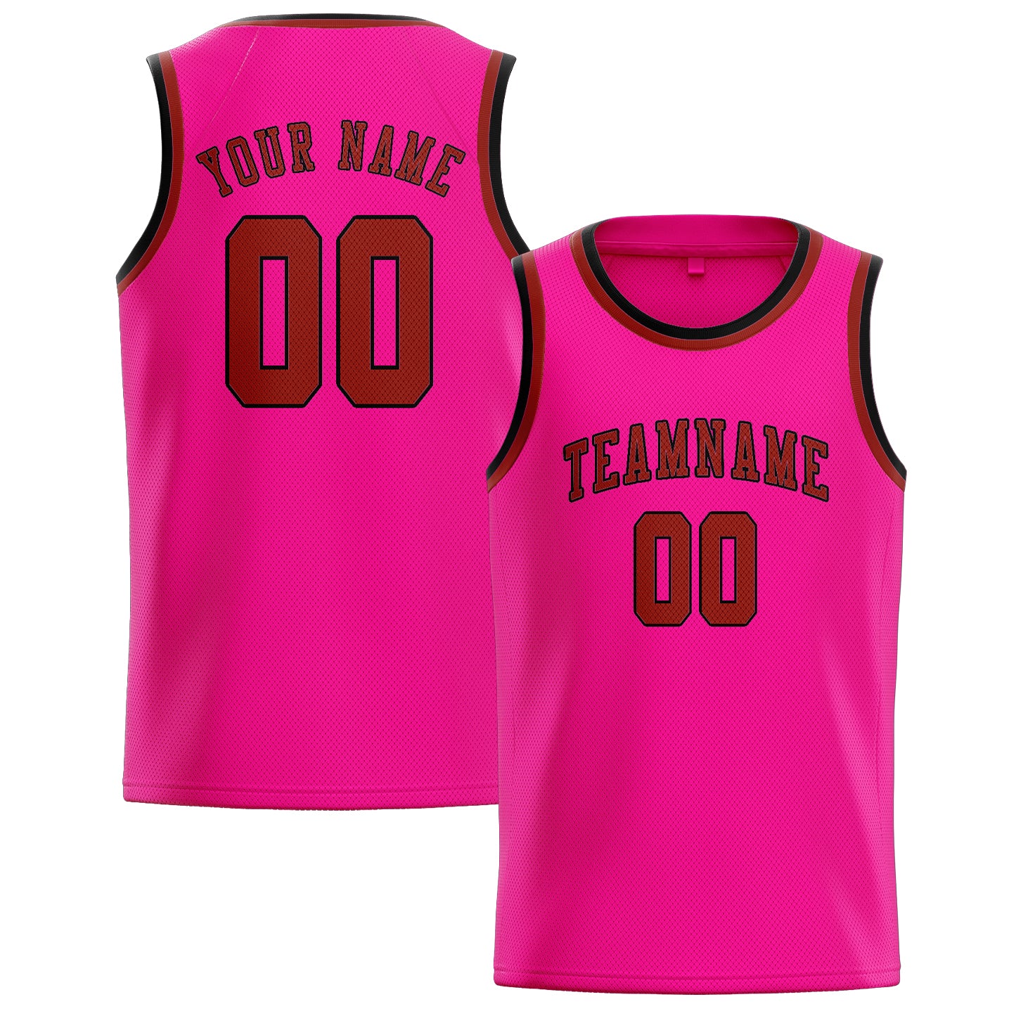 Benutzerdefiniertes Professionelles Rosarot Korallenrot Basketballtrikot