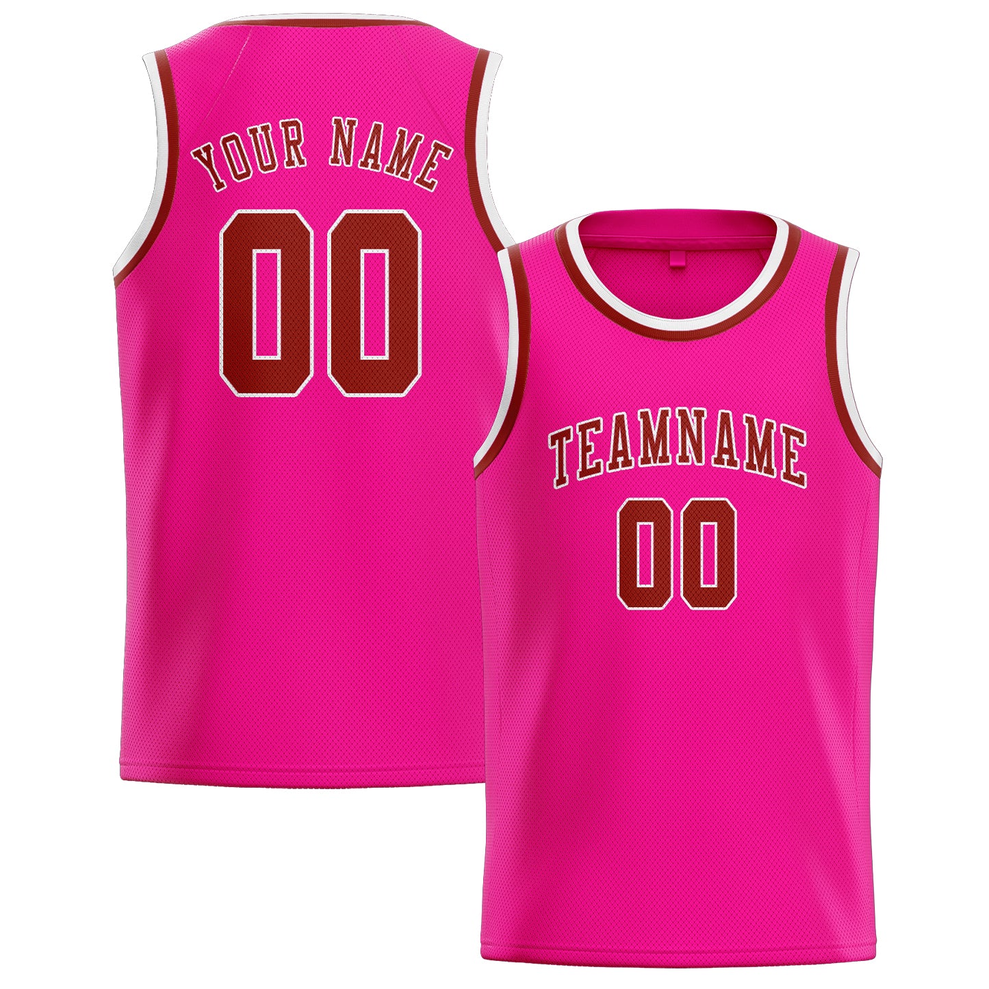 Benutzerdefiniertes Professionelles Rosarot Korallenrot Basketballtrikot