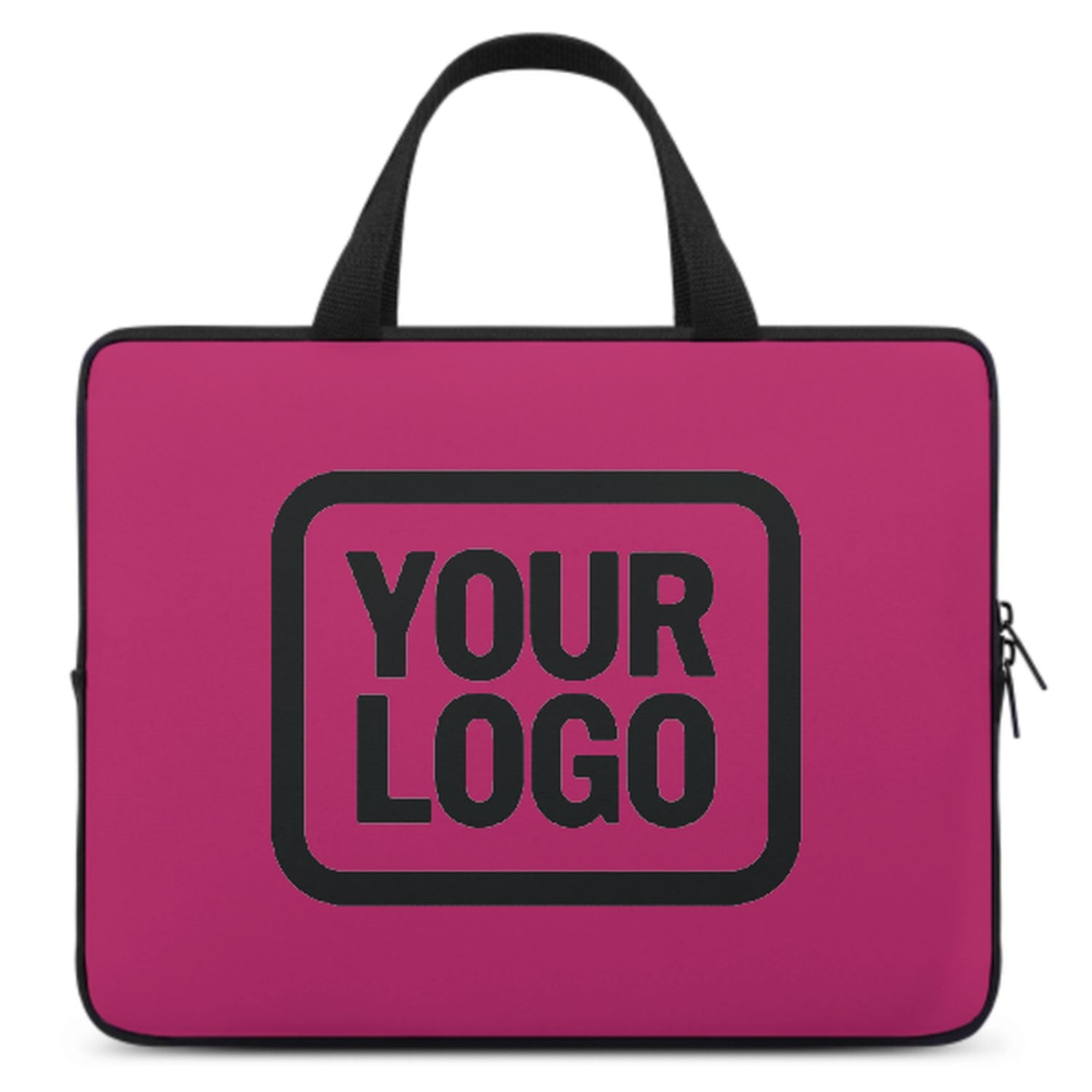 Borsa per laptop rosa e nera personalizzata