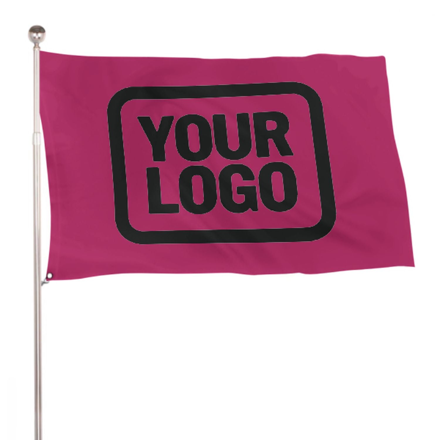 Maßgeschneidertes Rosarot Schwarz Flagge