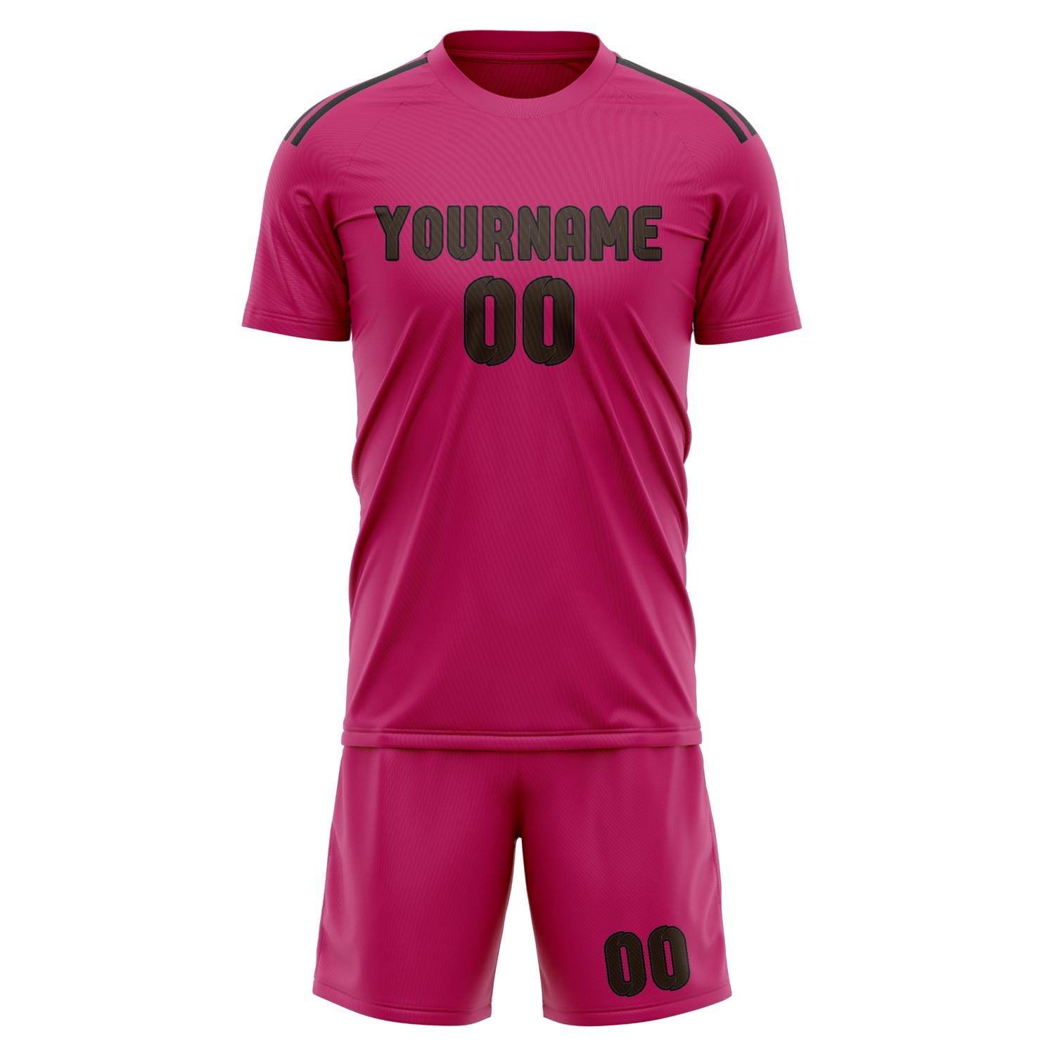 Maßgeschneidertes Professionelles Rosarot Braun Fußballtrikot-Set