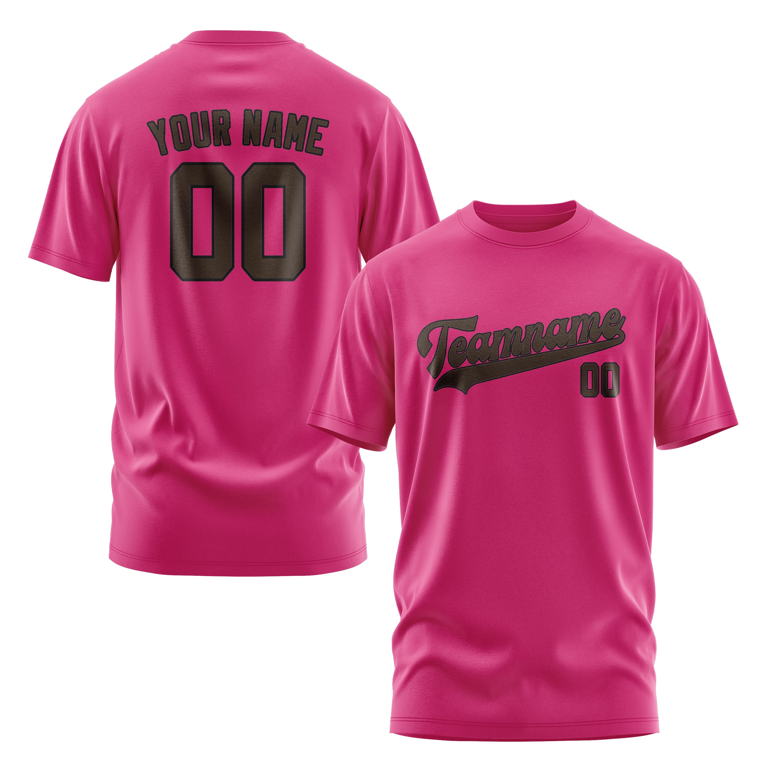 Maßgeschneidertes Rosarot Braun T-Shirt