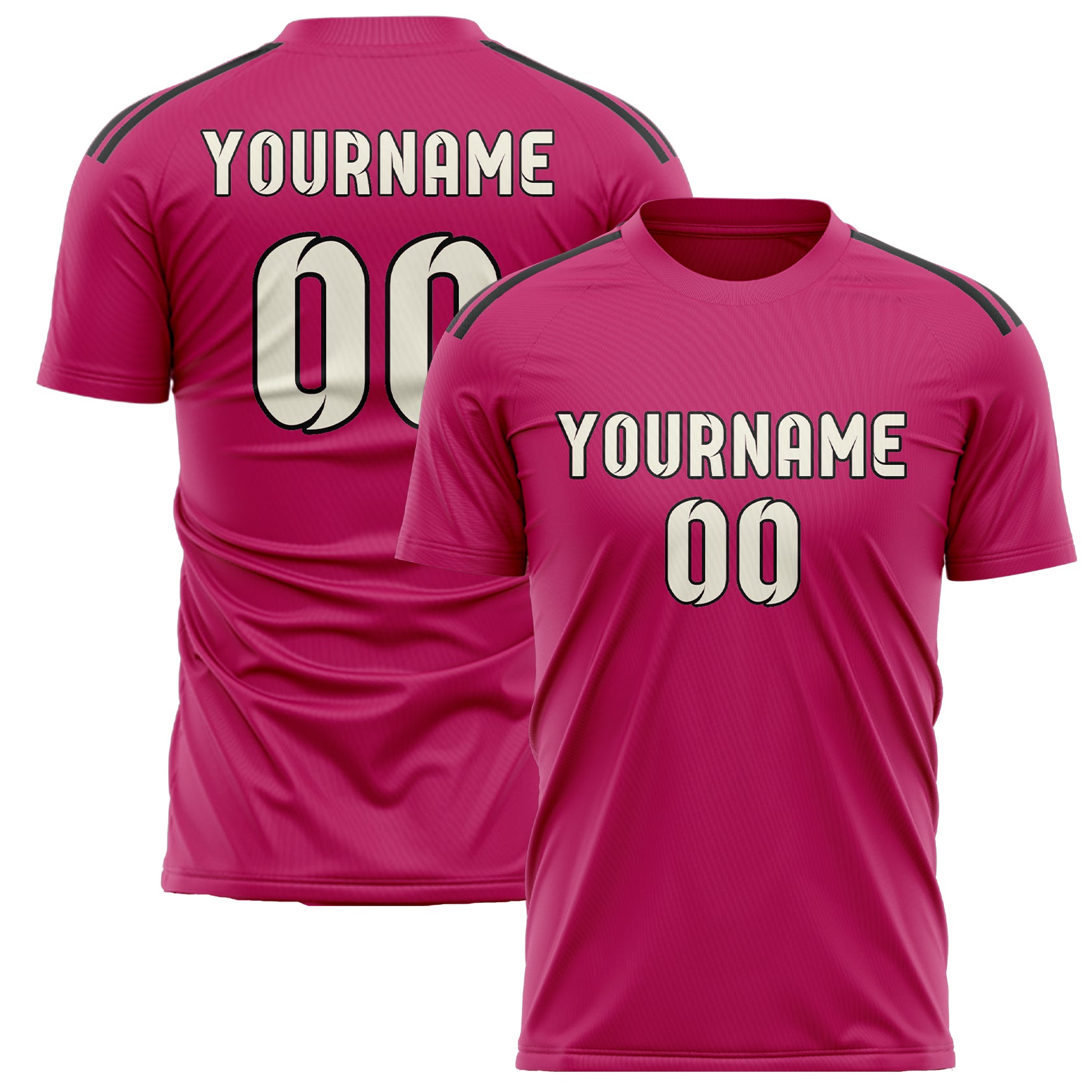 Benutzerdefiniertes Professionelles Rosarot Beige Fußballtrikot