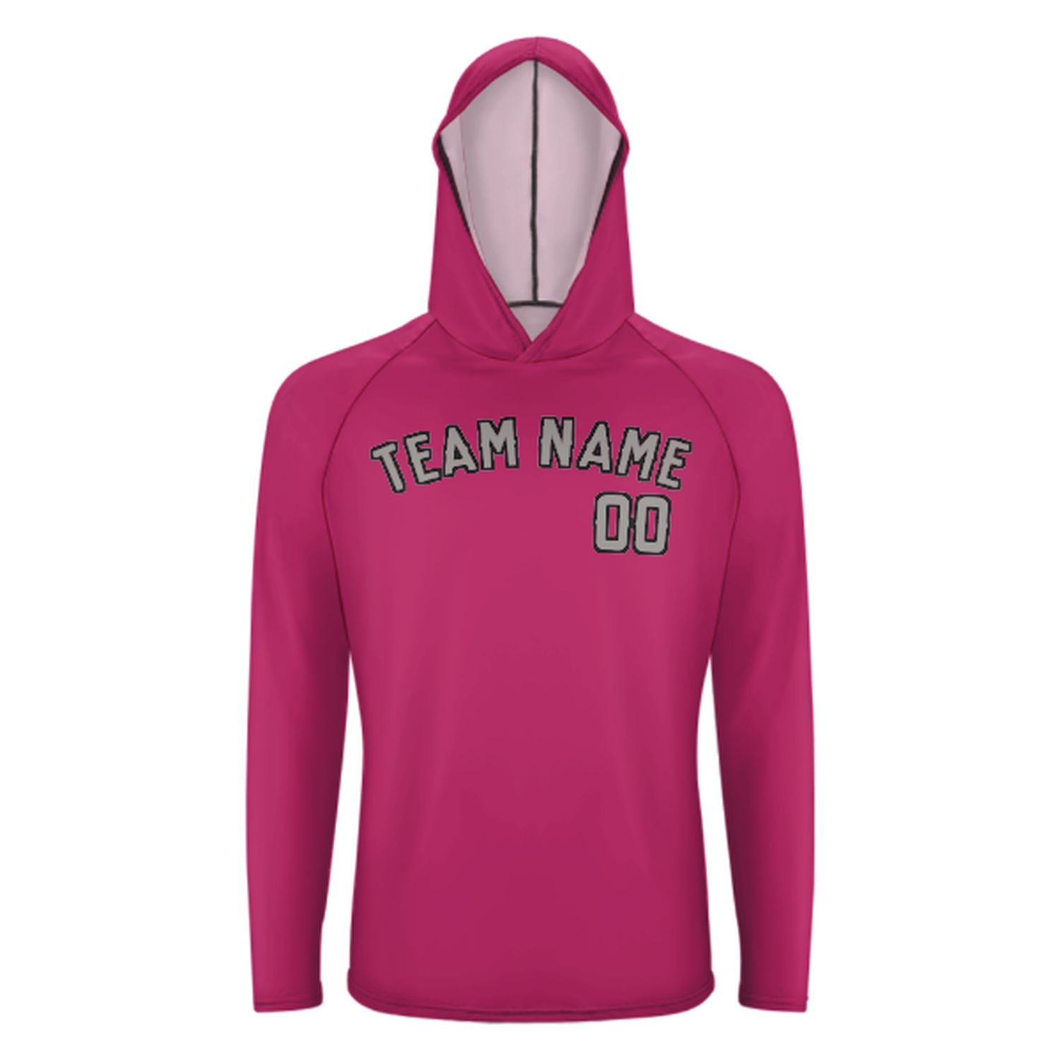 Maßgeschneidertes Rosarot Grau UV-Hoodie
