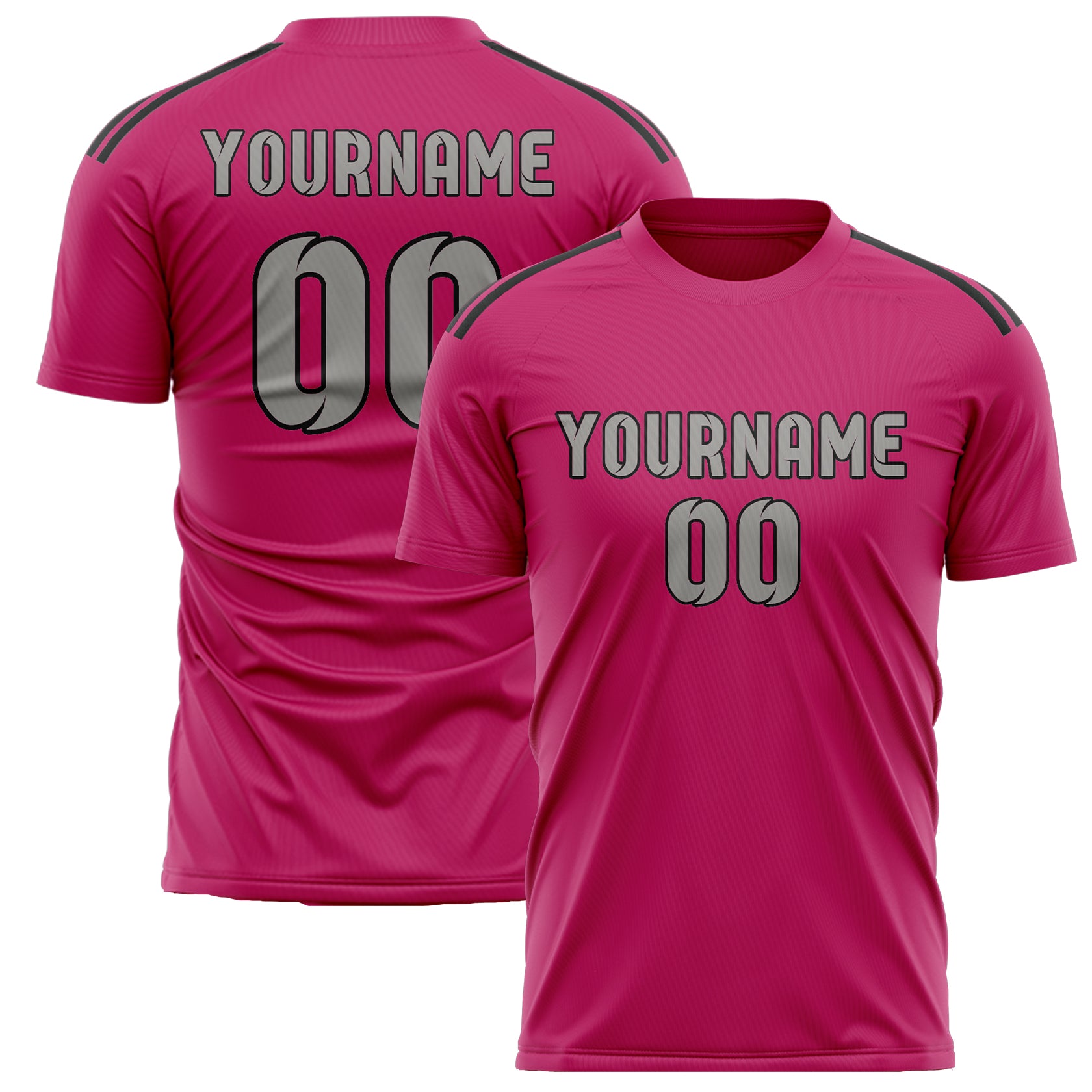 Benutzerdefiniertes Professionelles Rosarot Grau Fußballtrikot