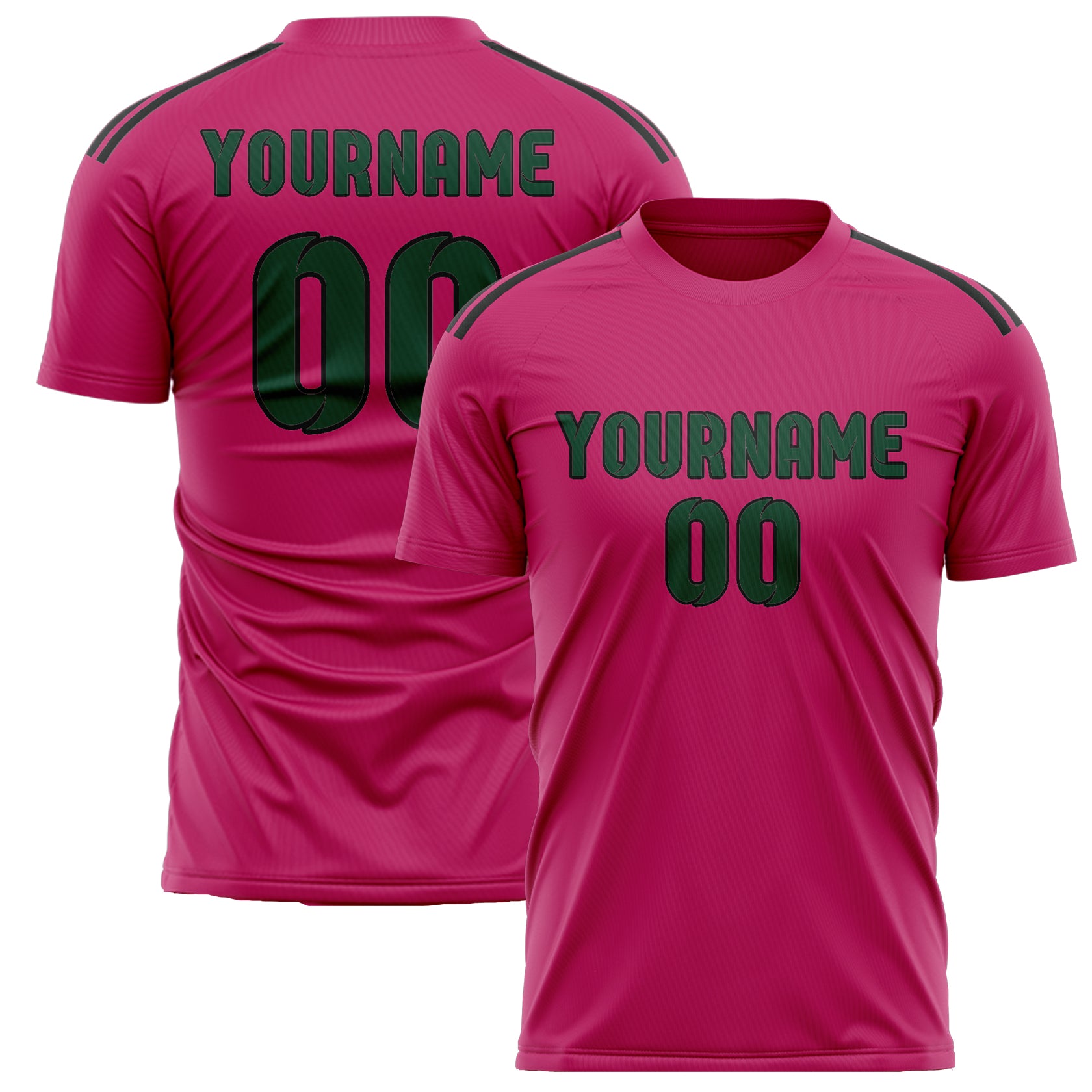 Benutzerdefiniertes Professionelles Rosarot Moosgrün Fußballtrikot