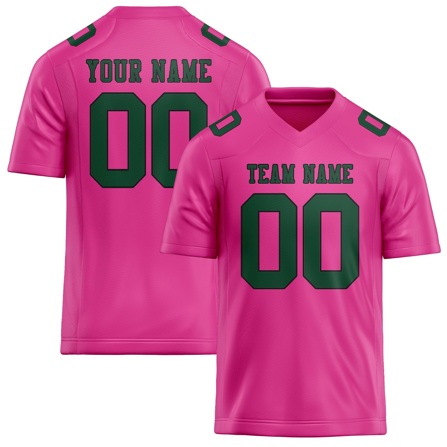 Maßgeschneidertes Professionelles Rosarot Moosgrün Rugbytrikot
