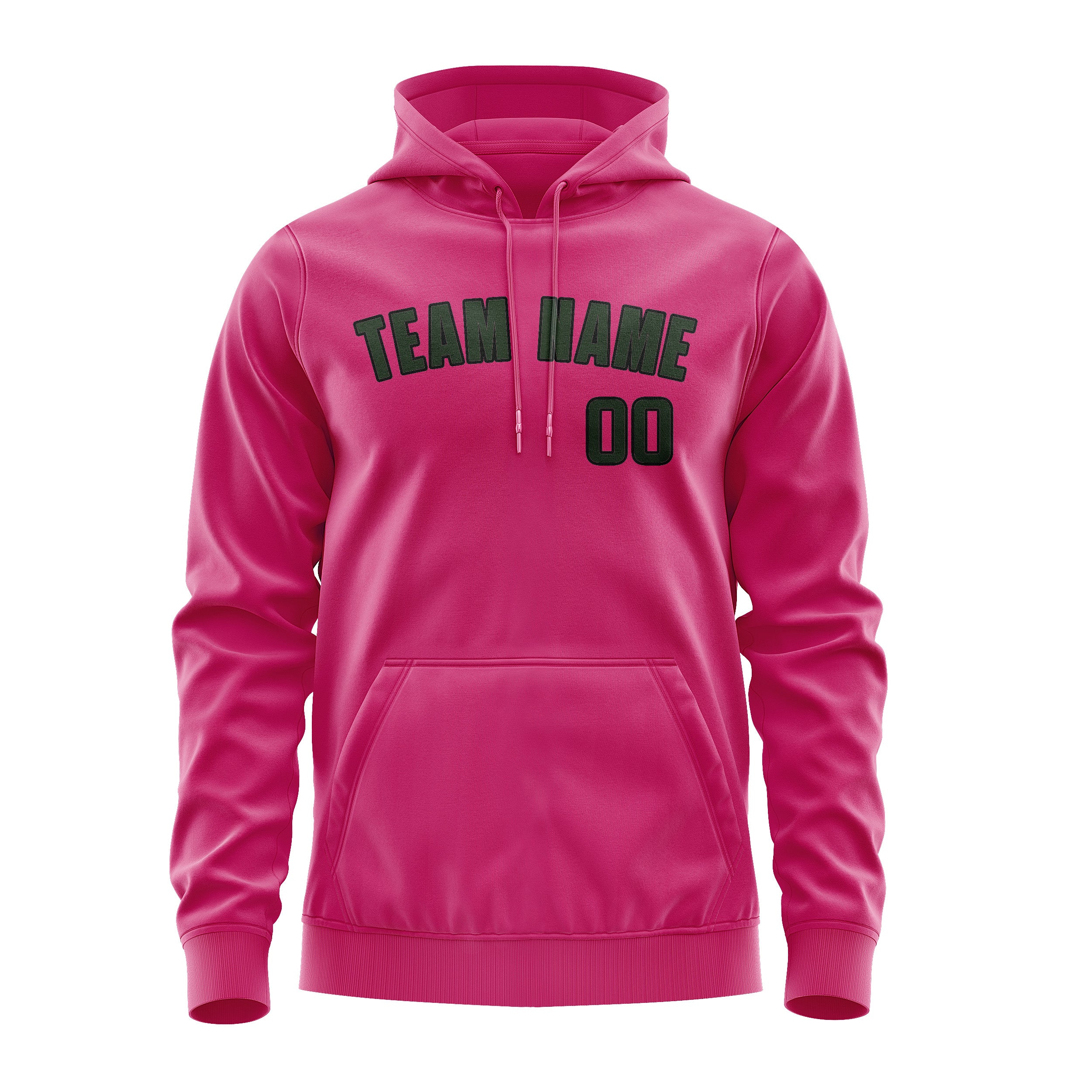 Maßgeschneidertes Rosarot Tannengrün Hoodie