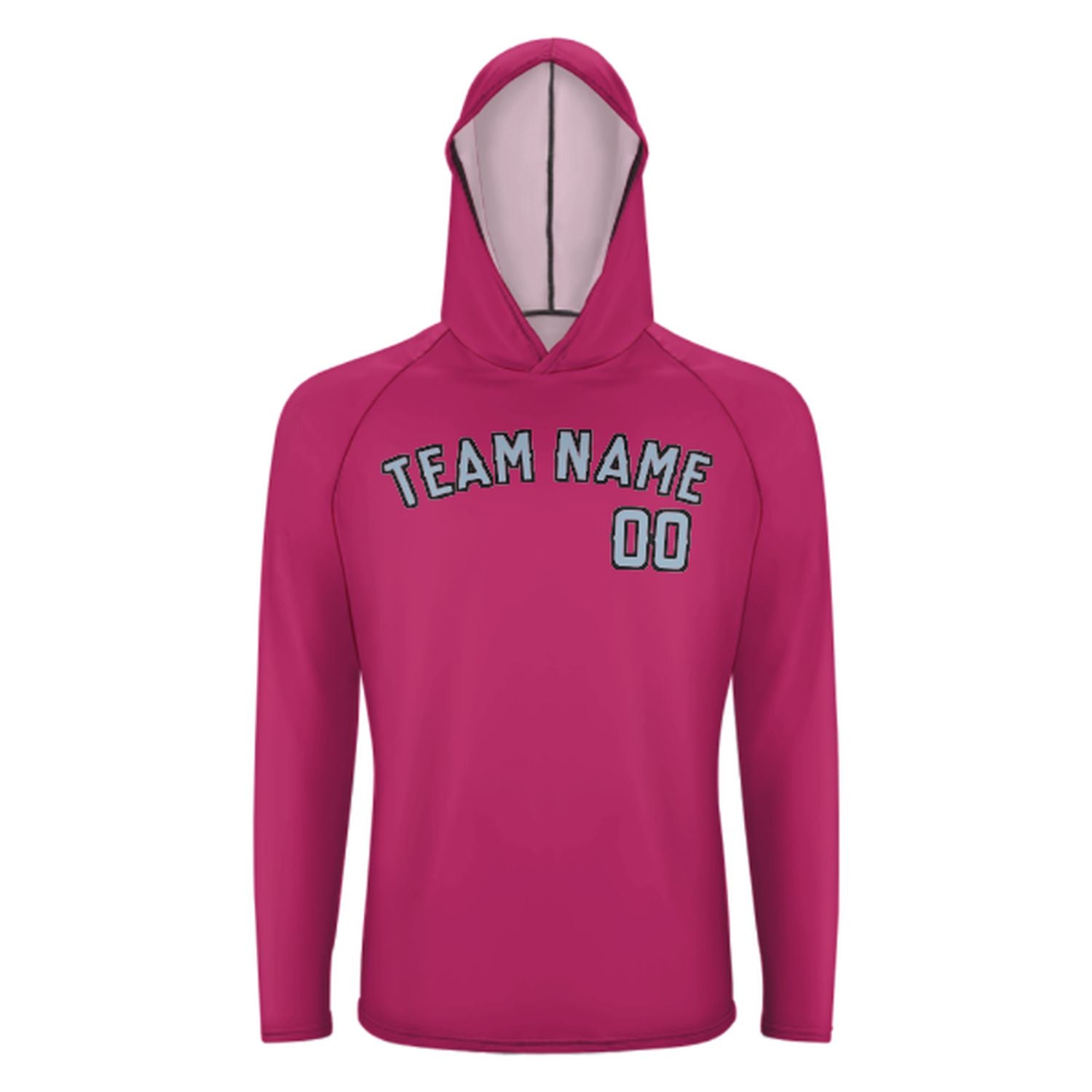 Maßgeschneidertes Rosarot Hellblau UV-Hoodie