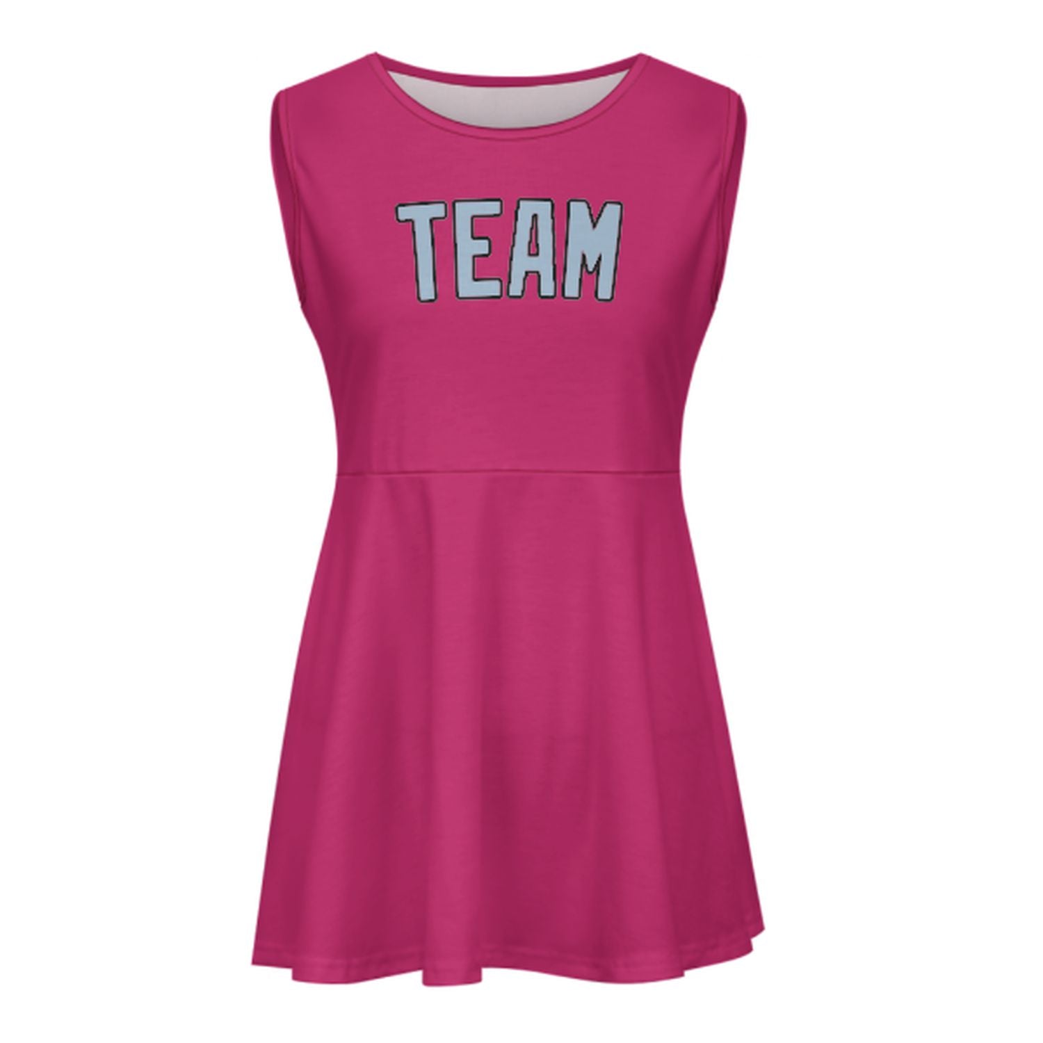 Maßgeschneidertes Rosarot Hellblau Cheerleader-Kleid