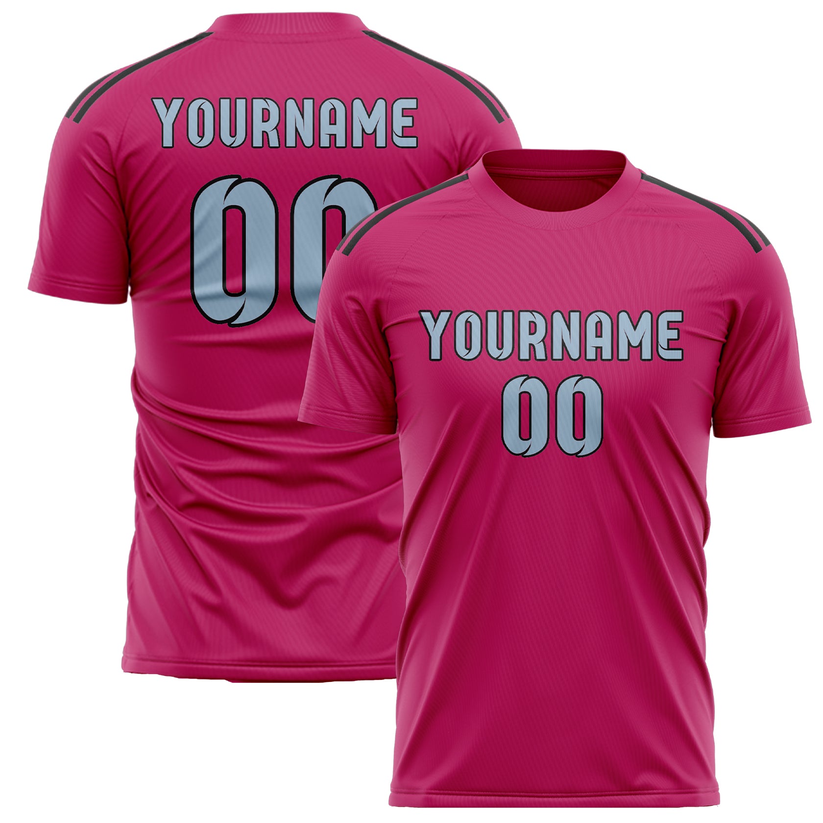 Benutzerdefiniertes Professionelles Rosarot Hellblau Fußballtrikot