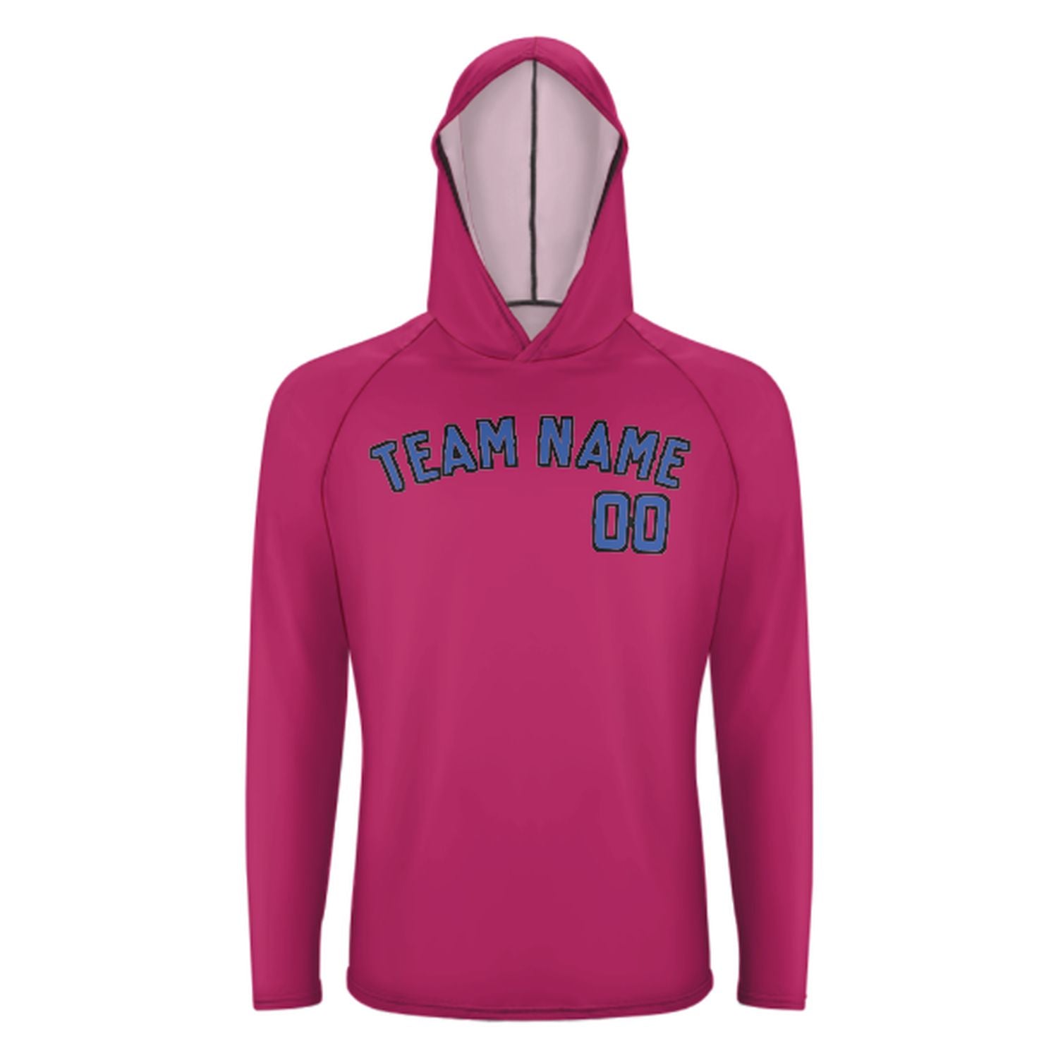 Maßgeschneidertes Rosarot Himmelblau UV-Hoodie