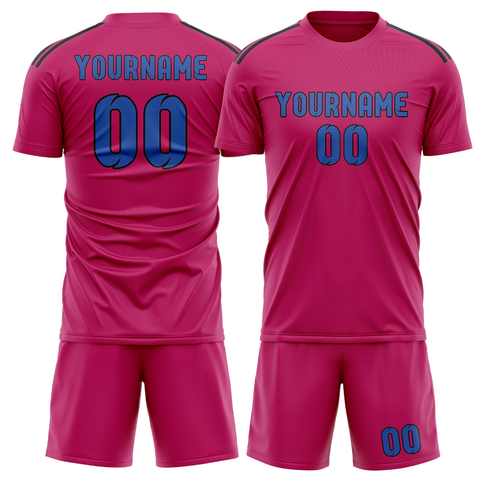 Maßgeschneidertes Professionelles Rosarot Himmelblau Fußballtrikot-Set