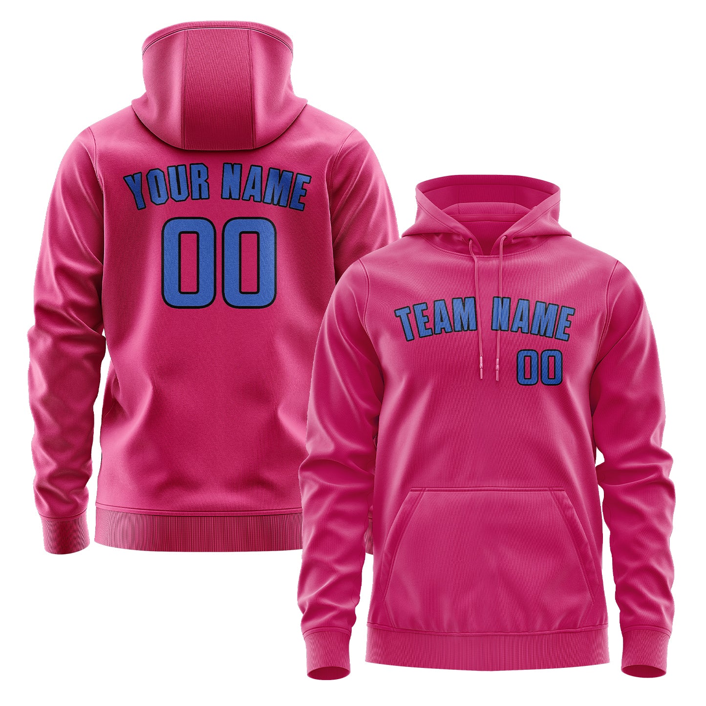 Maßgeschneidertes Rosarot Himmelblau Hoodie