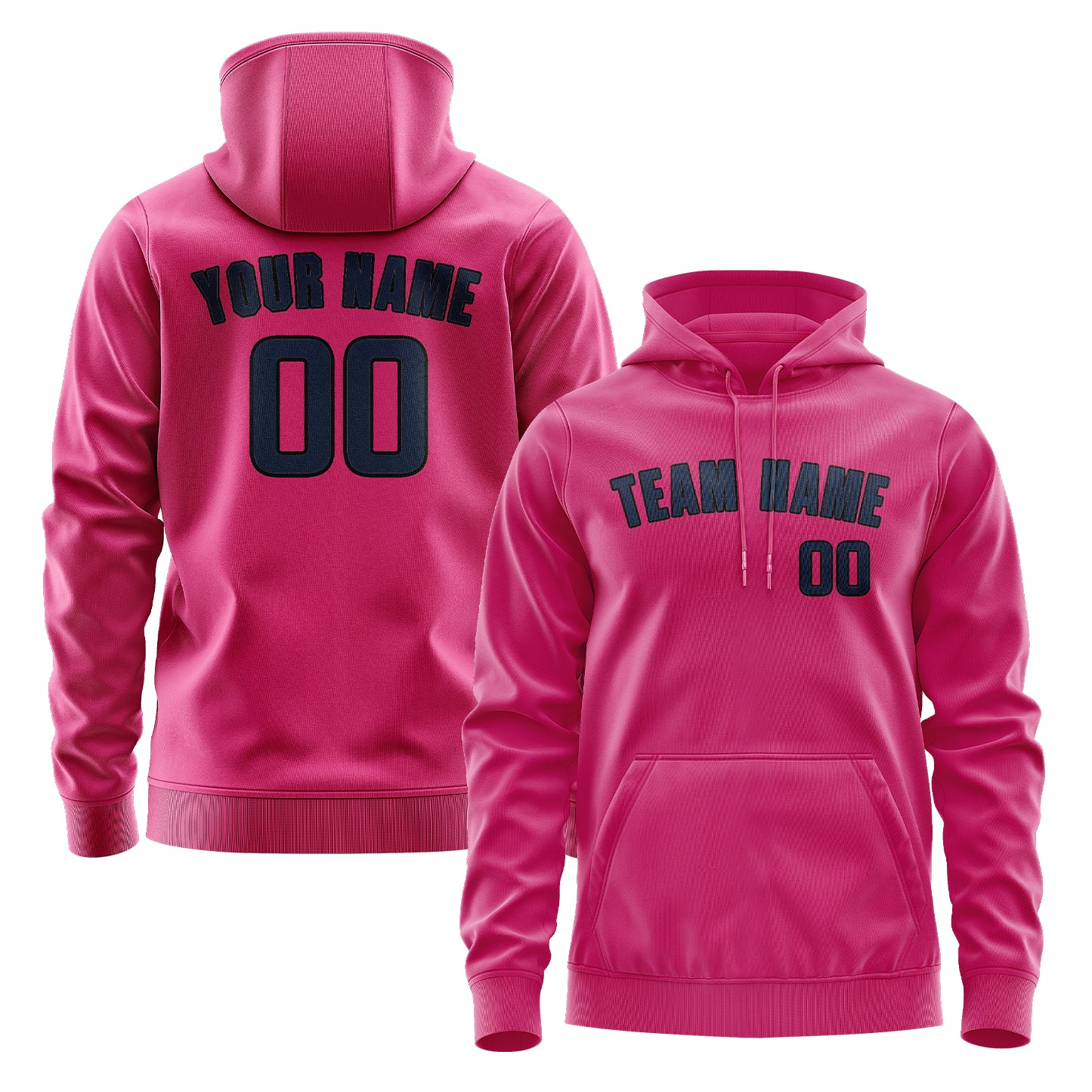 Maßgeschneidertes Rosarot Marineblau Hoodie