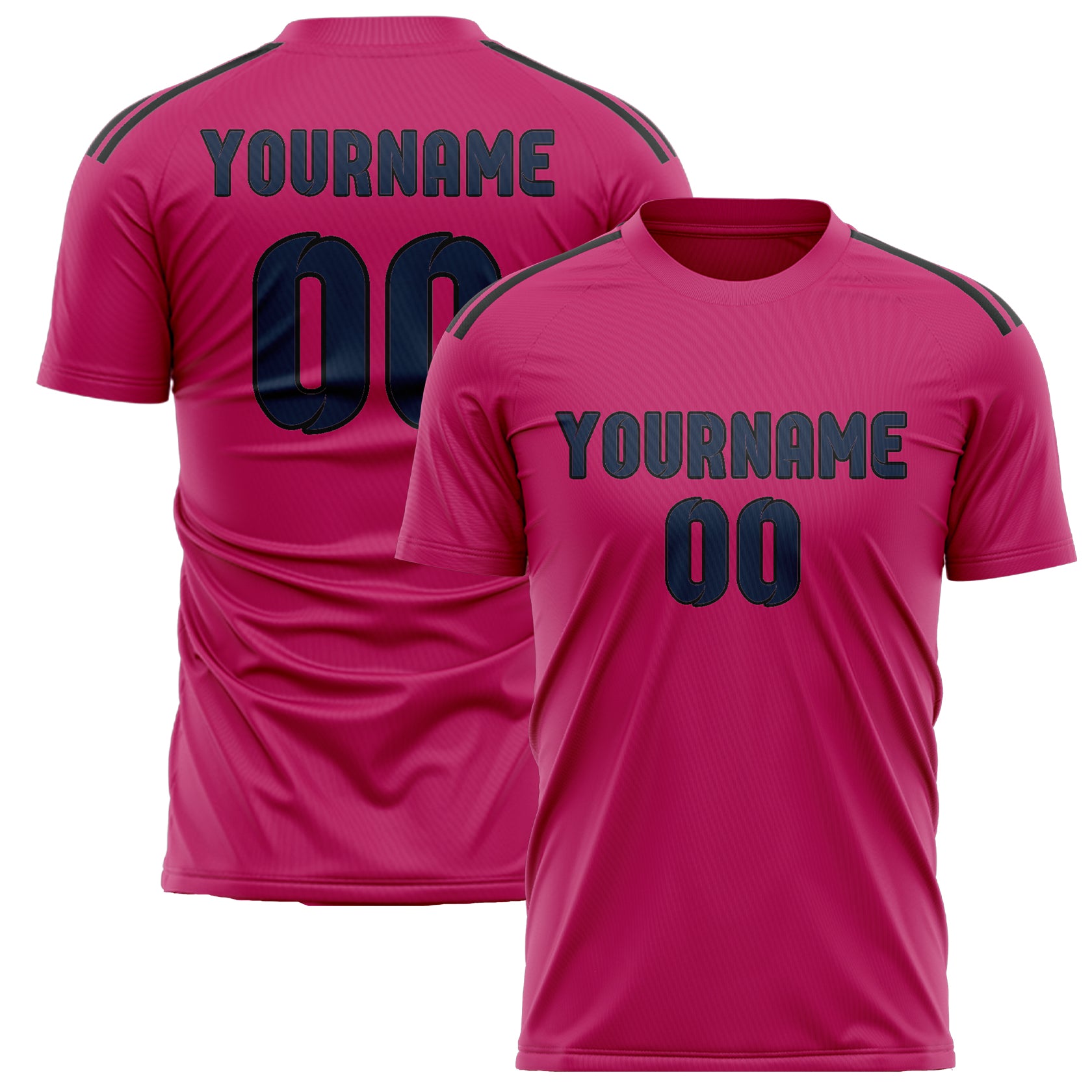 Benutzerdefiniertes Professionelles Rosarot Marineblau Fußballtrikot