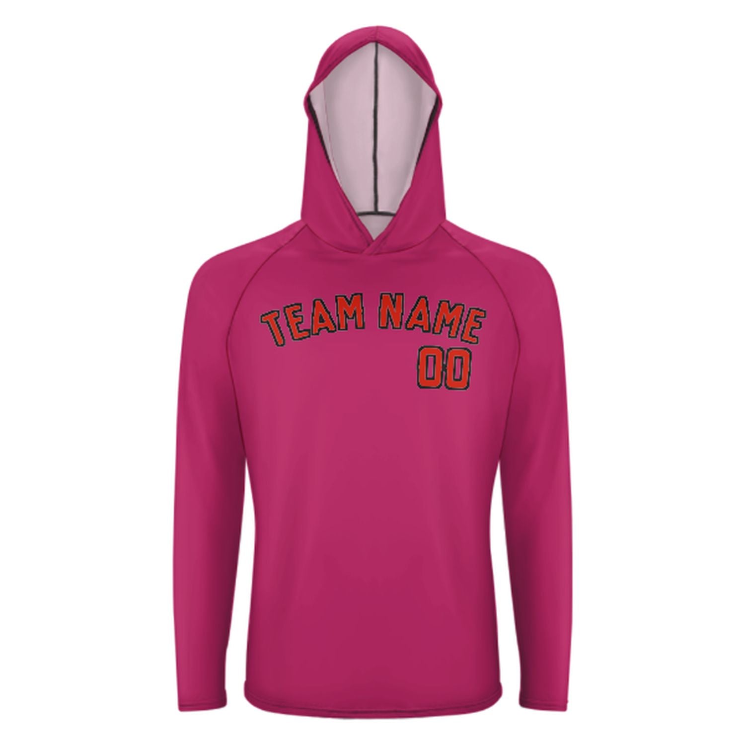 Maßgeschneidertes Rosarot Orangerot UV-Hoodie