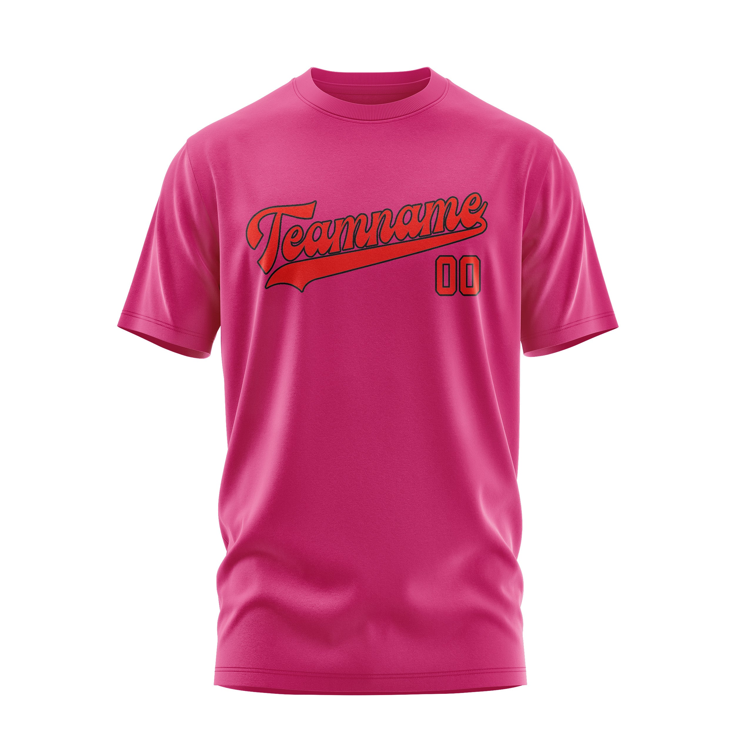 Maßgeschneidertes Rosarot Orangerot T-Shirt