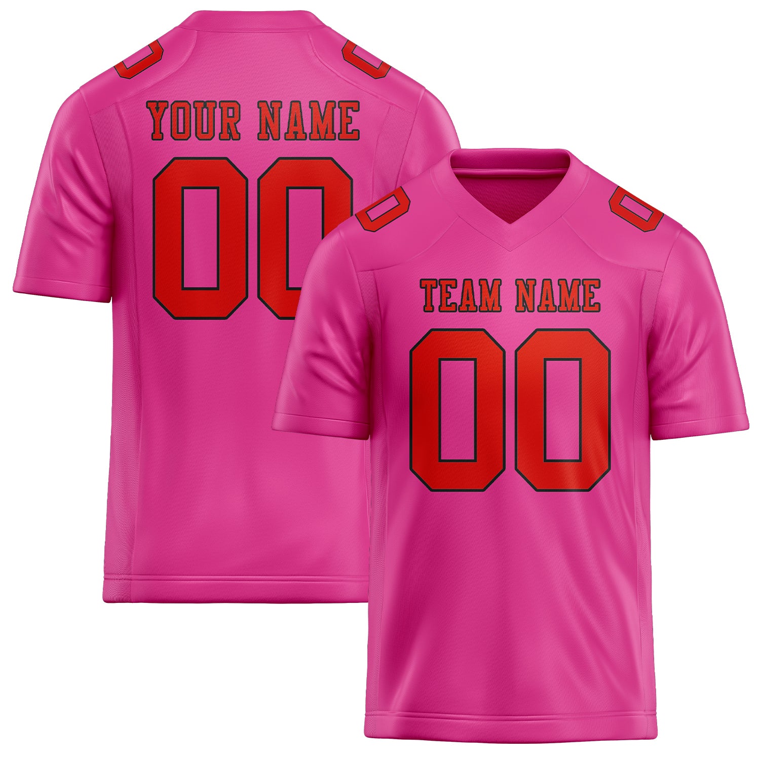 Maßgeschneidertes Professionelles Rosarot Orangerot Rugbytrikot