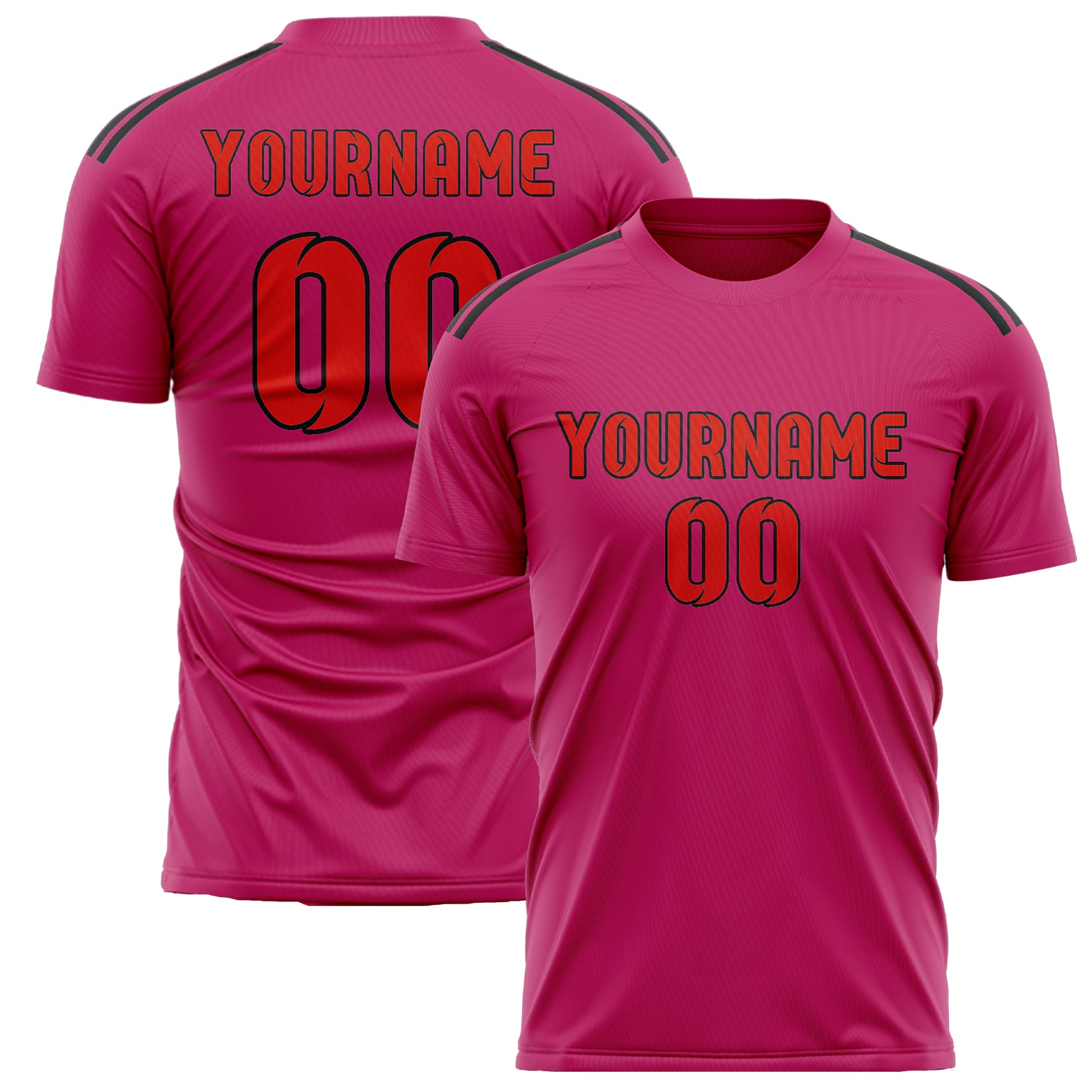 Benutzerdefiniertes Professionelles Rosarot Orangerot Fußballtrikot